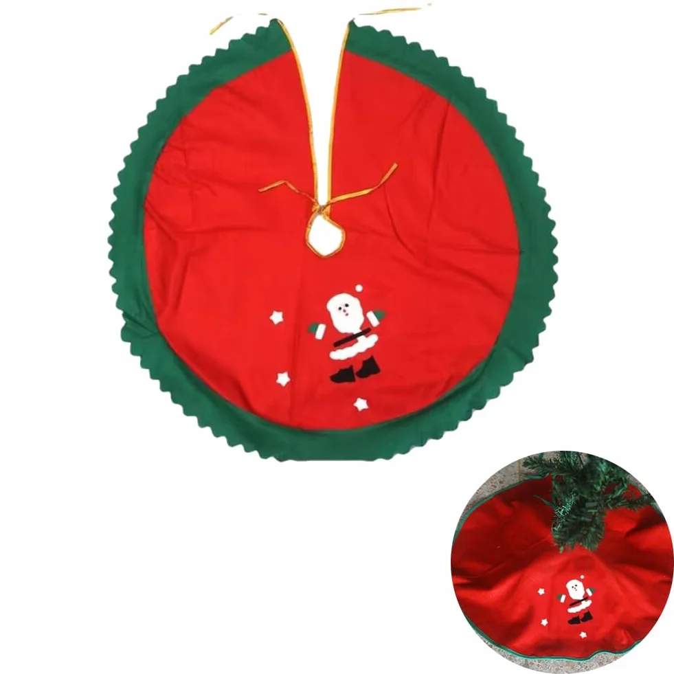 KARELLS Koc pod choinkę, 90 cm, czerwony, pluszowy koc pod choinkę, okrągły kształt, stojak pod choinkę, dekoracja