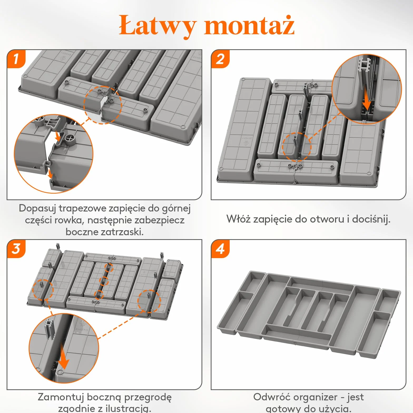 Lifewit Pojemnik na sztućce, wkład na sztućce 816 x 420 mm, do szuflady 90, zdejmowany uchwyt na przybory kuchenne, uchwyt na sztućce z tworzywa sztucznego, wkład do szuflad, organizer kuchenny na