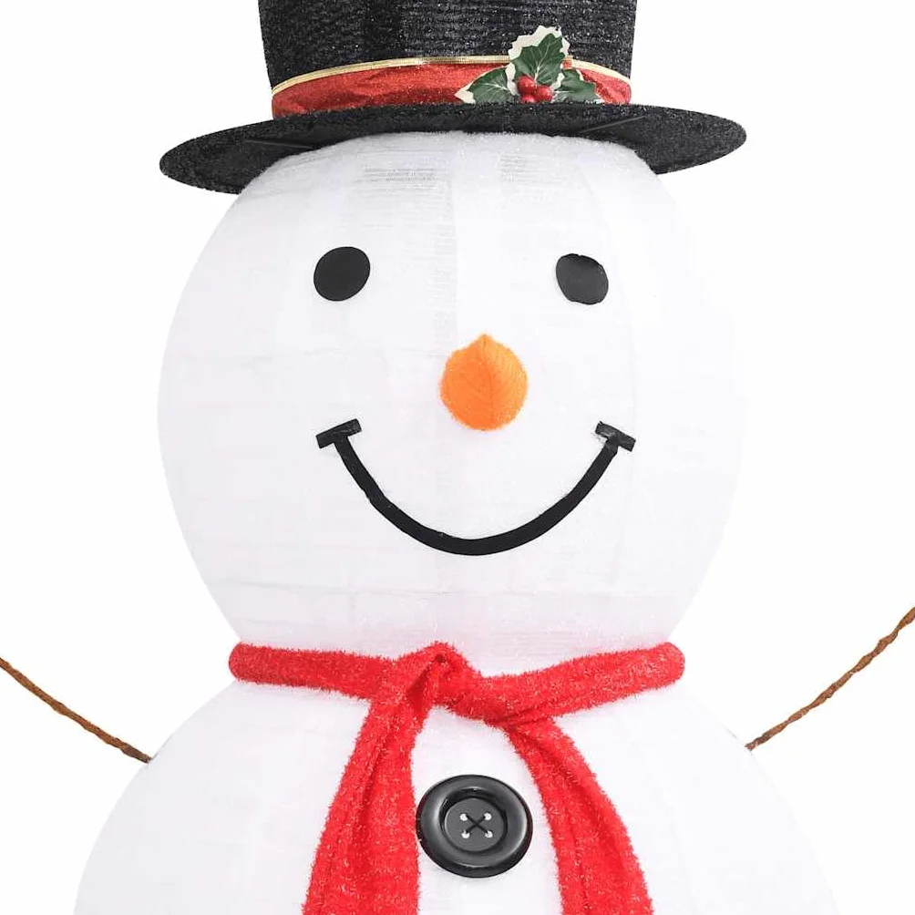 Bałwan LED figurka bożonarodzeniowa z materiału, 180 cm, z 180 diodami LED, 8 trybami świecenia, złącze USB, odporna na warunki atmosferyczne, do użytku wewnątrz i na zewnątrz, świąteczna