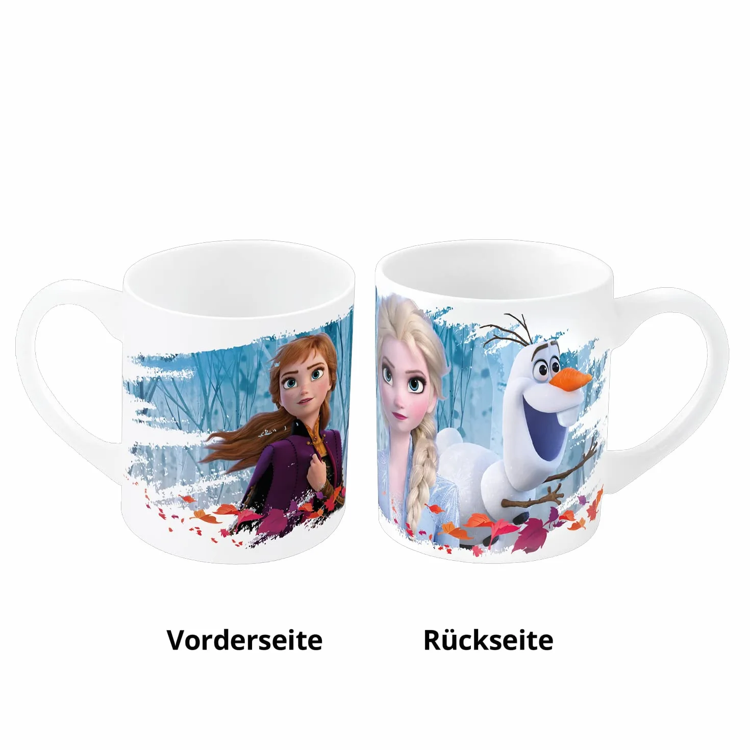 p:os Frozen Zestaw Śniadaniowy, 3-Częściowy Zestaw Naczyń z Talerzem, Miską i Kubkiem, Naczynia dla Dzieci Wykonane z Porcelany, Nadają Się do Mycia w Zmywarce/Mikrofalówce