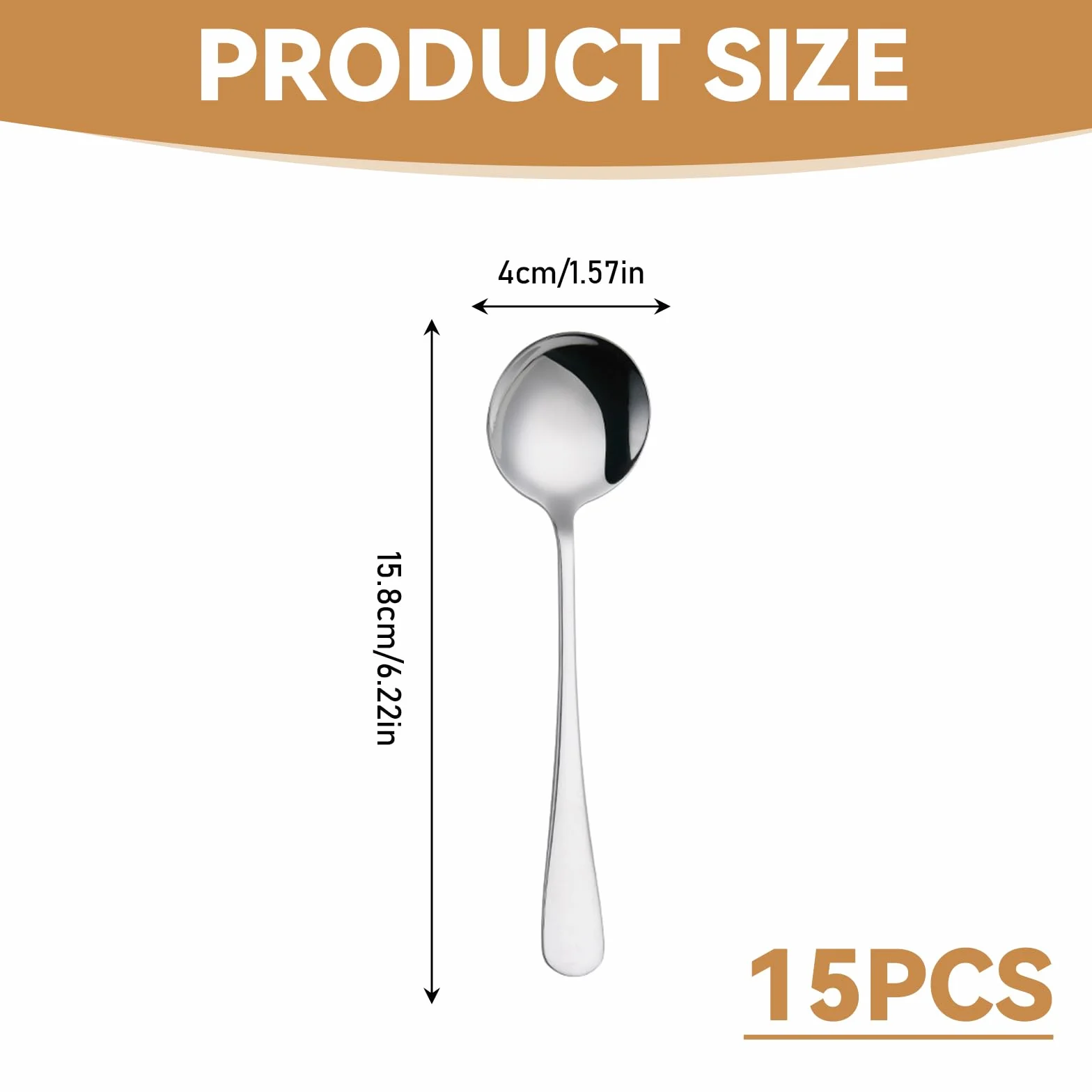 15 sztuk małych łyżeczek do kawy, łyżeczki do espresso 15,8 cm, łyżeczki do herbaty, łyżeczki do cukru, łyżeczki deserowe ze stali nierdzewnej, łyżeczki do moki do domu, restauracji, kawiarni, kuchni