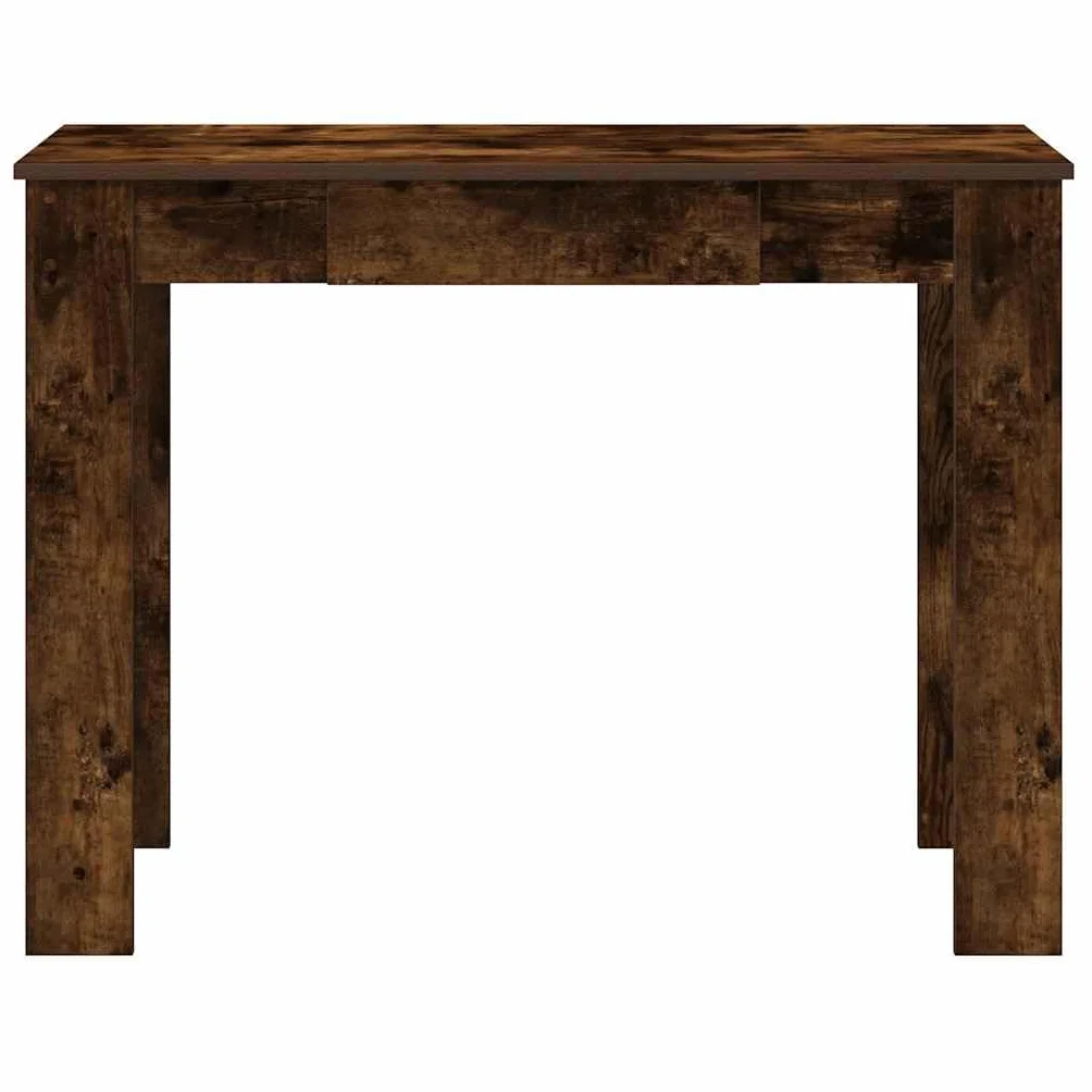 Biurko, dąb wędzony, 100 x 45 x 75 cm, materiał drewnopochodny, stół roboczy z dużym blatem do komputera i przyborów do pisania, stół biurowy z dużą ilością miejsca do przechowywania