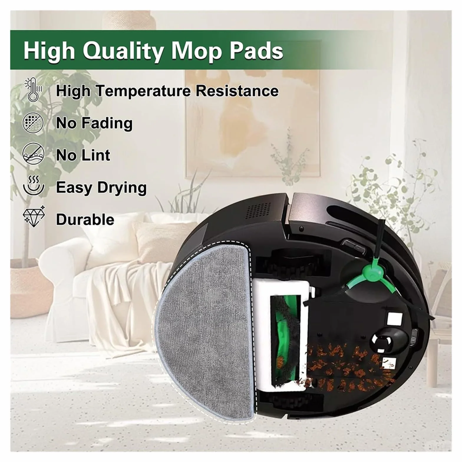 Kompatybilny z Roomba Combo Essential Y0110 Y0112 Y0140 / Vac Essential Q0110 Q0120 akcesoria części ściereczki do mopa podkładki do mopa (10 sztuk)