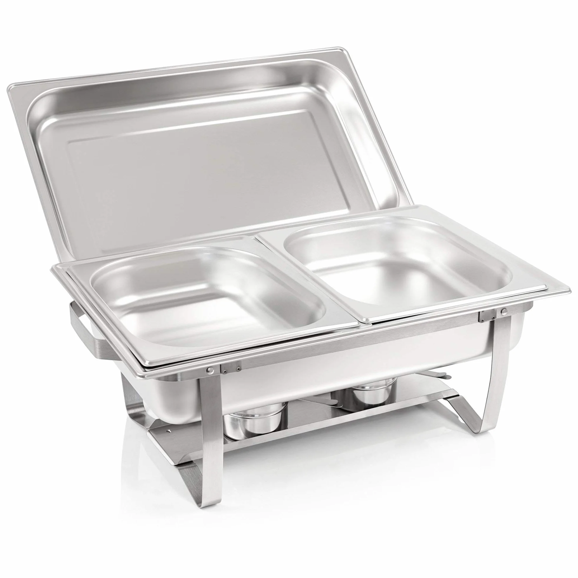 Mahlzeit Chafing Dish | podgrzewacz ze stali nierdzewnej do podawania posiłków | podgrzewacz do jedzenia, pojemnik na jedzenie, podgrzewacz do bufetu, pojemnik termiczny | Rechaud do cateringu, bufetu