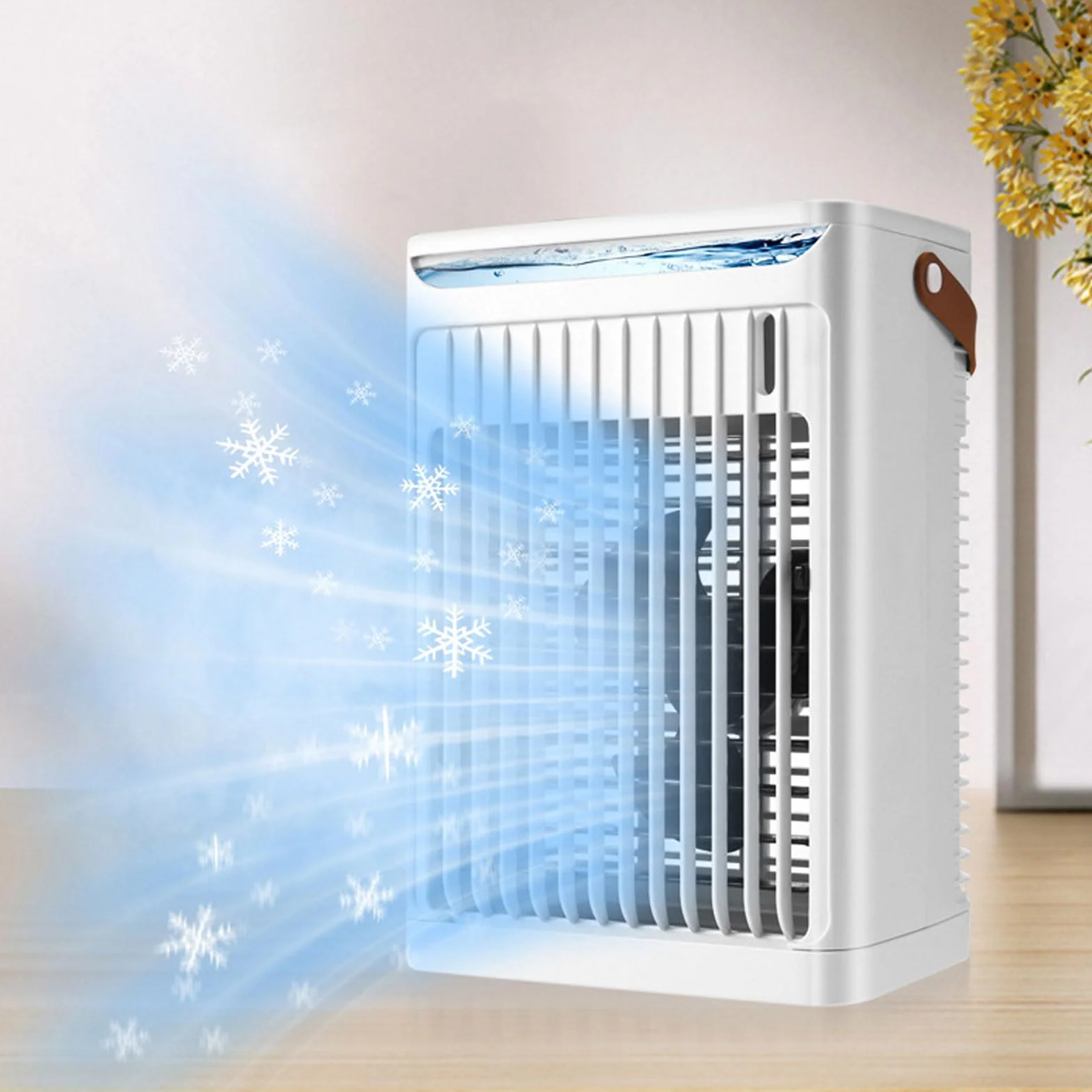 Przenośny Klimatyzator 2 Zimne Mgły 5 Prędkości Wentylatora 7 Diod LED 680 Ml Zbiornik USB Mini Cooler Nawilżacz Mgłowy do Domowego Biura