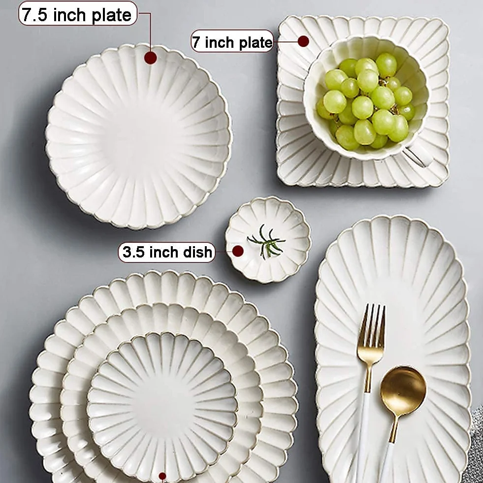 Zestaw obiadowy, specjalny zestaw zastawy stołowej do restauracji, 27 szt. zestawów zastawy stołowej, porcelanowy zestaw zastawy stołowej z talerzami i miskami