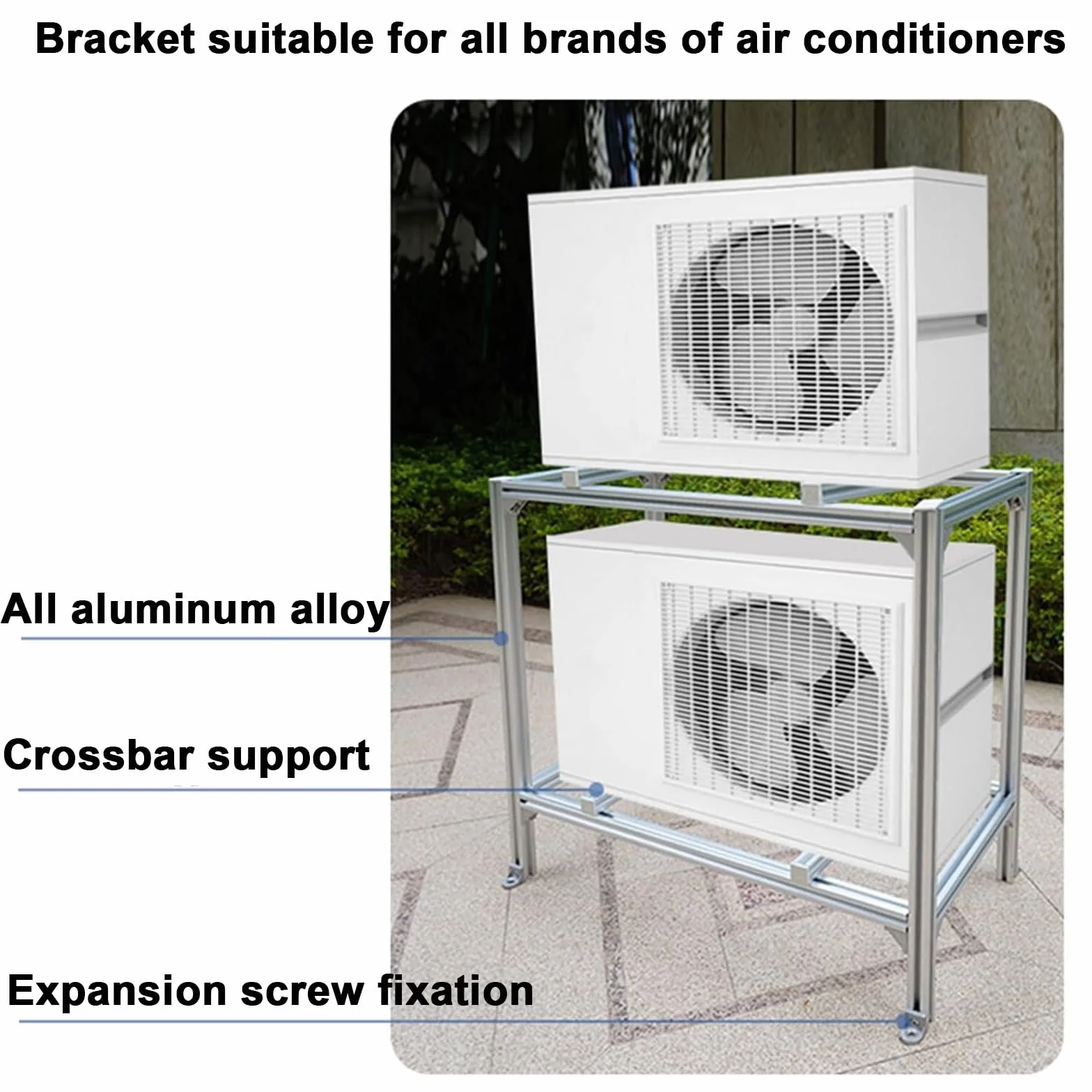 Podstawa Podłogowa Klimatyzatora ze Stopu Aluminium, Wspornik Klimatyzatora Dwuwarstwowy Stojak Podłogowy, Podstawa Uziemiająca do Systemu Pompy Ciepła Mini Klimatyzatory Dzielone (Size : 80x4