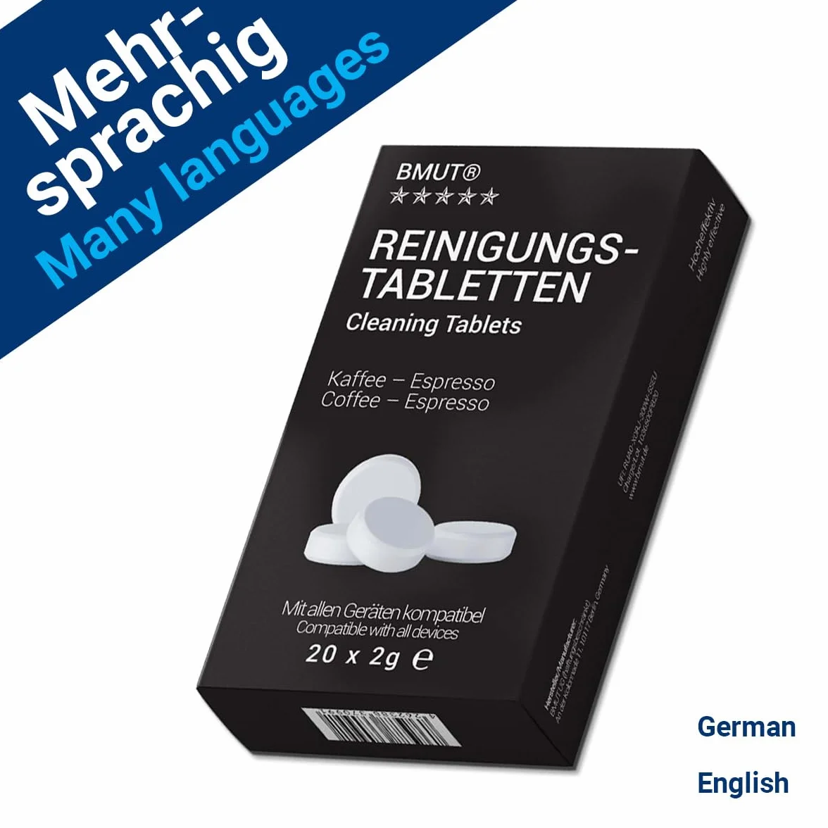 Tabletki czyszczące do ekspresów do kawy BMUT 20 sztuk do Jura, Siemens, Delonghi, Krups