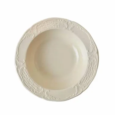 Talerz obiadowy kremowy kolor zastawa stołowa ceramiczny talerz do makaronu okrągła miska do makaronu domowy talerz na zupę restauracja kawiarnia talerz sałatkowy prosty talerz deserowy jednolity