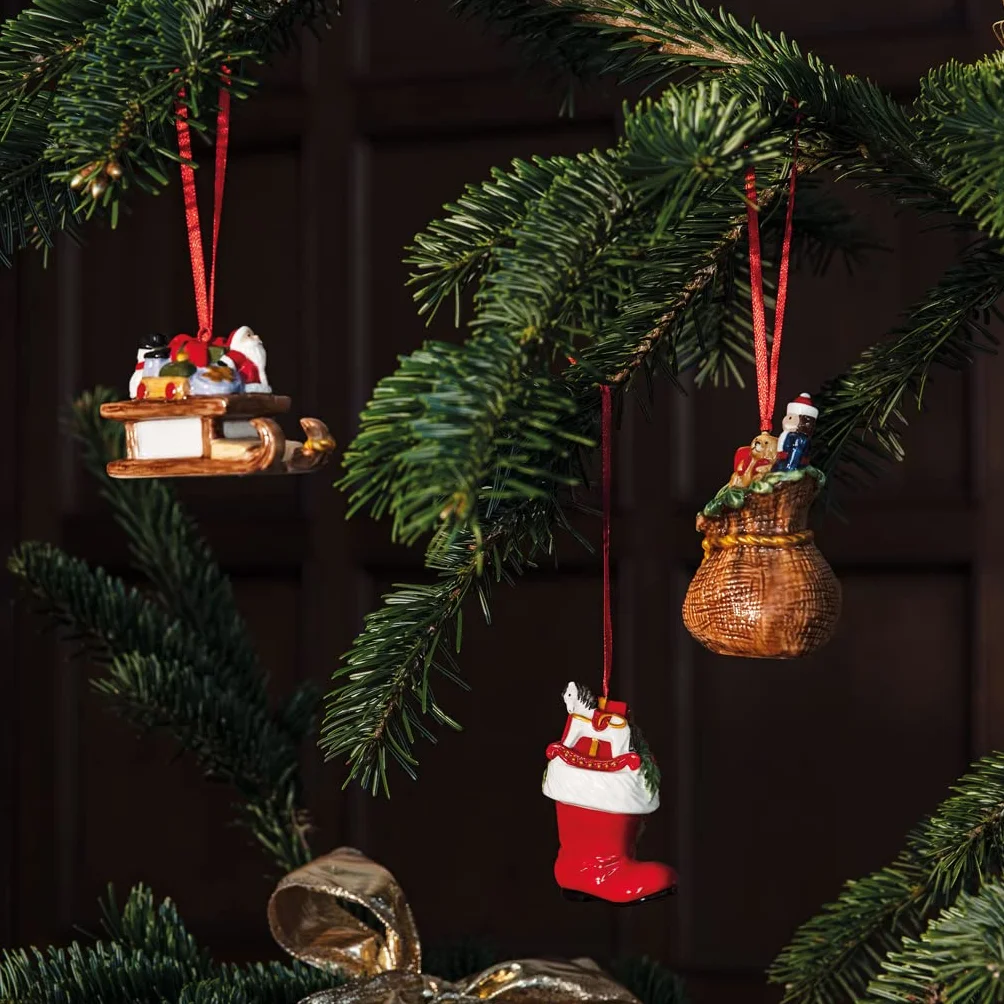 Villeroy & Boch Nostalgic Ornaments zestaw ozdób 3-częściowy z twardej porcelany kolorowy