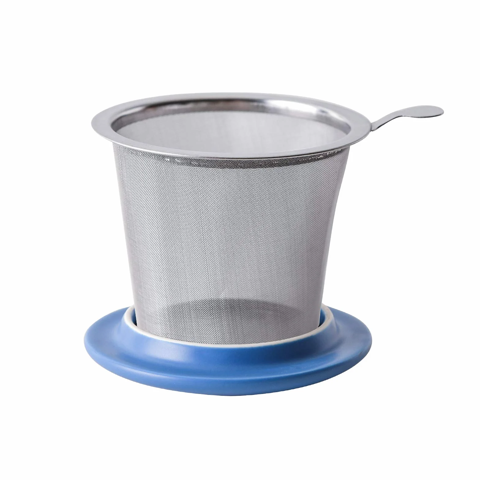Yundu Porcelanowa filiżanka do herbaty 360 ml z zaparzaczem i pokrywką, kubek z pokrywką do moczenia, matowy niebieski Yundu 360 ml porcelanowa filiżanka z zaparzaczem i pokrywką, kubek z pokrywką do