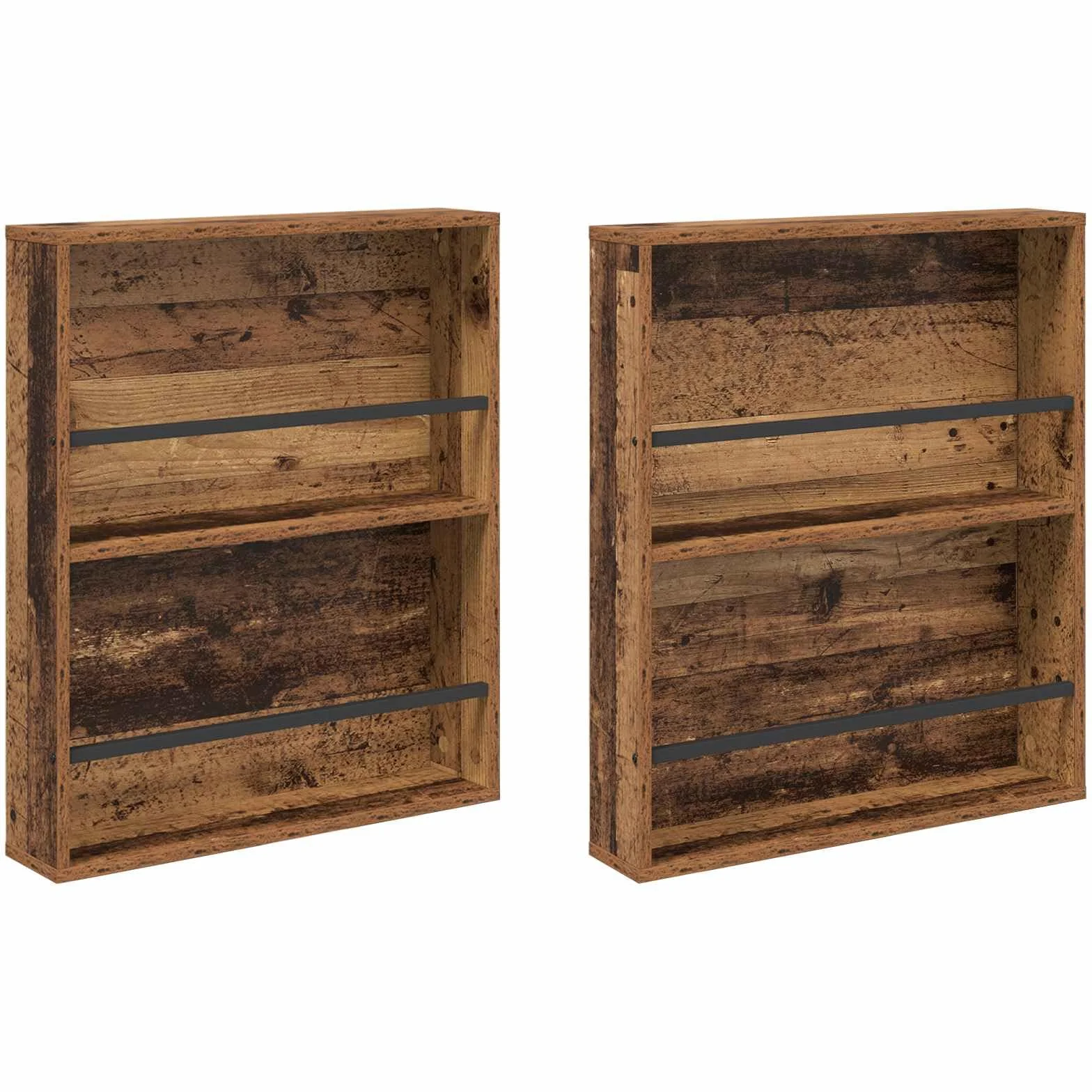 Générique 2-częściowy ścienny stojak na czasopisma inżynieryjne 60x12x70 cm, nowoczesny design regał na czasopisma do salonu lub biura, regulowany schowek ścienny z gładkim wykończeniem