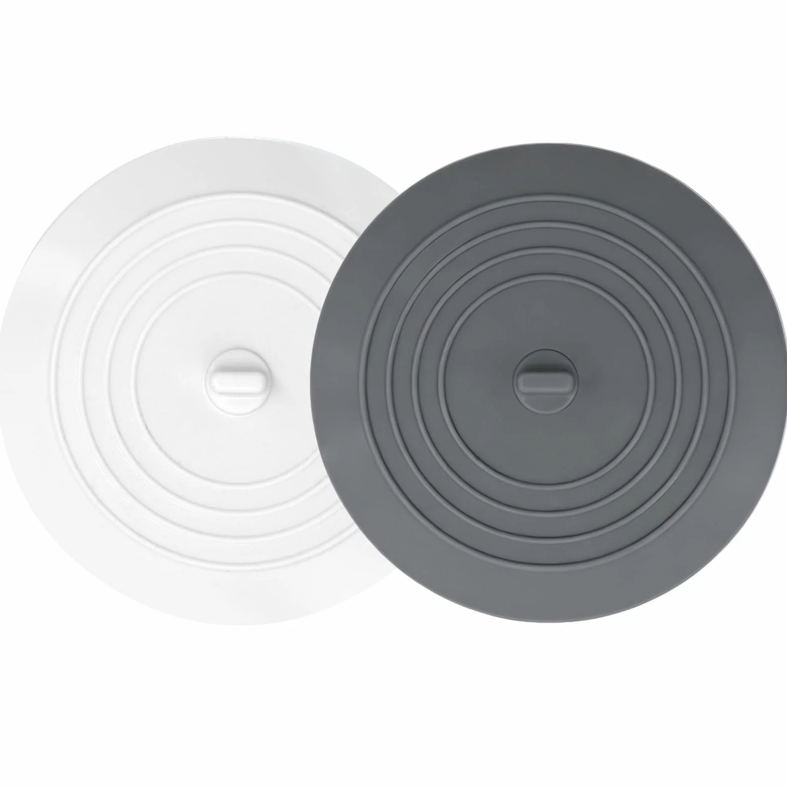 V-TOP Korek spustowy do wanny, 2 szt., 12,7 cm silikonowy korek do wanny prysznicowej, korek do wanny, zatyczka do włosów, uniwersalne płaskie ssanie przyjazne dla najemców akcesoria kąpielowe (biały