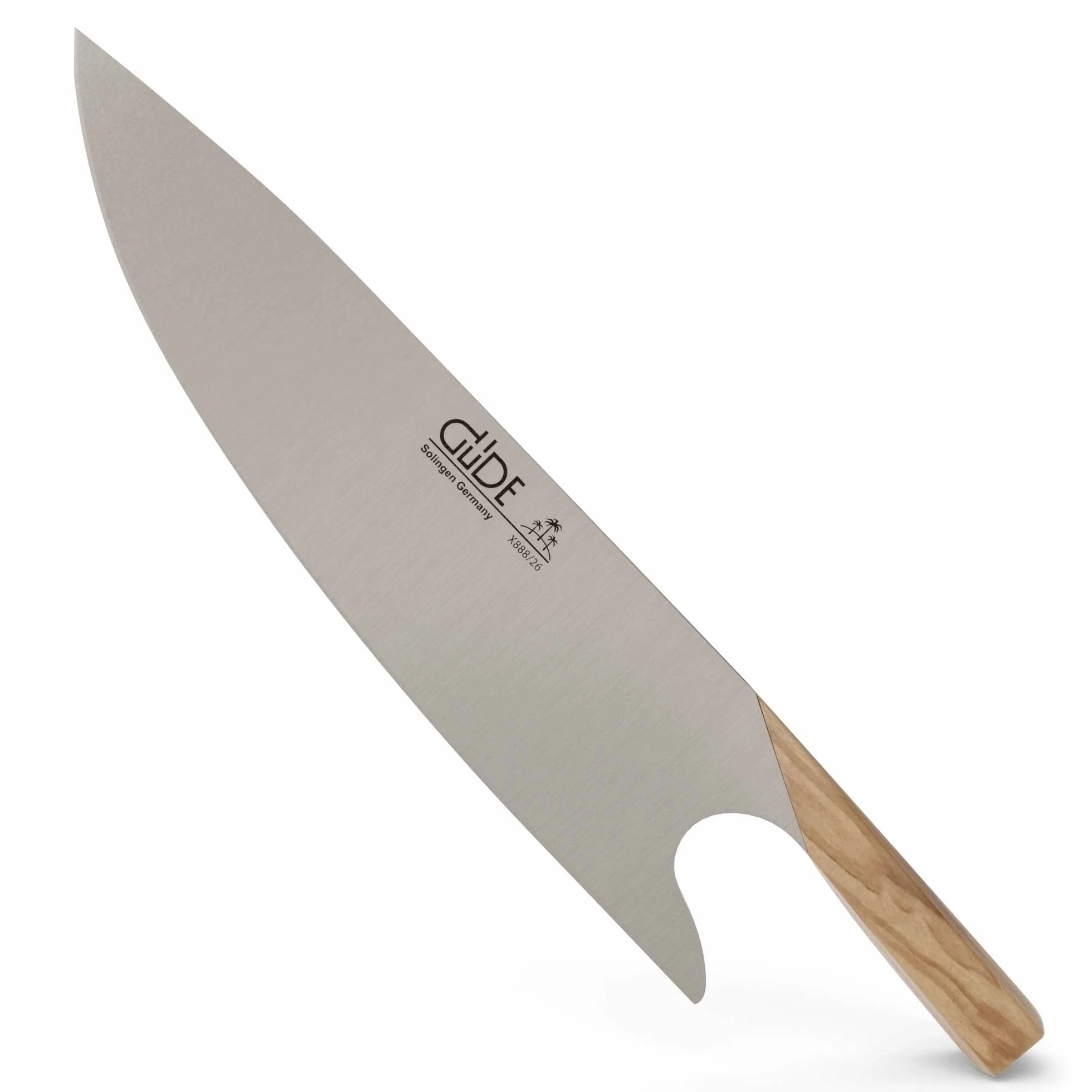 GÜDE Solingen - THE KNIFE kuty, 26 cm, drewno oliwne, Nóż szefa kuchni, Ręcznie robiony w Niemczech