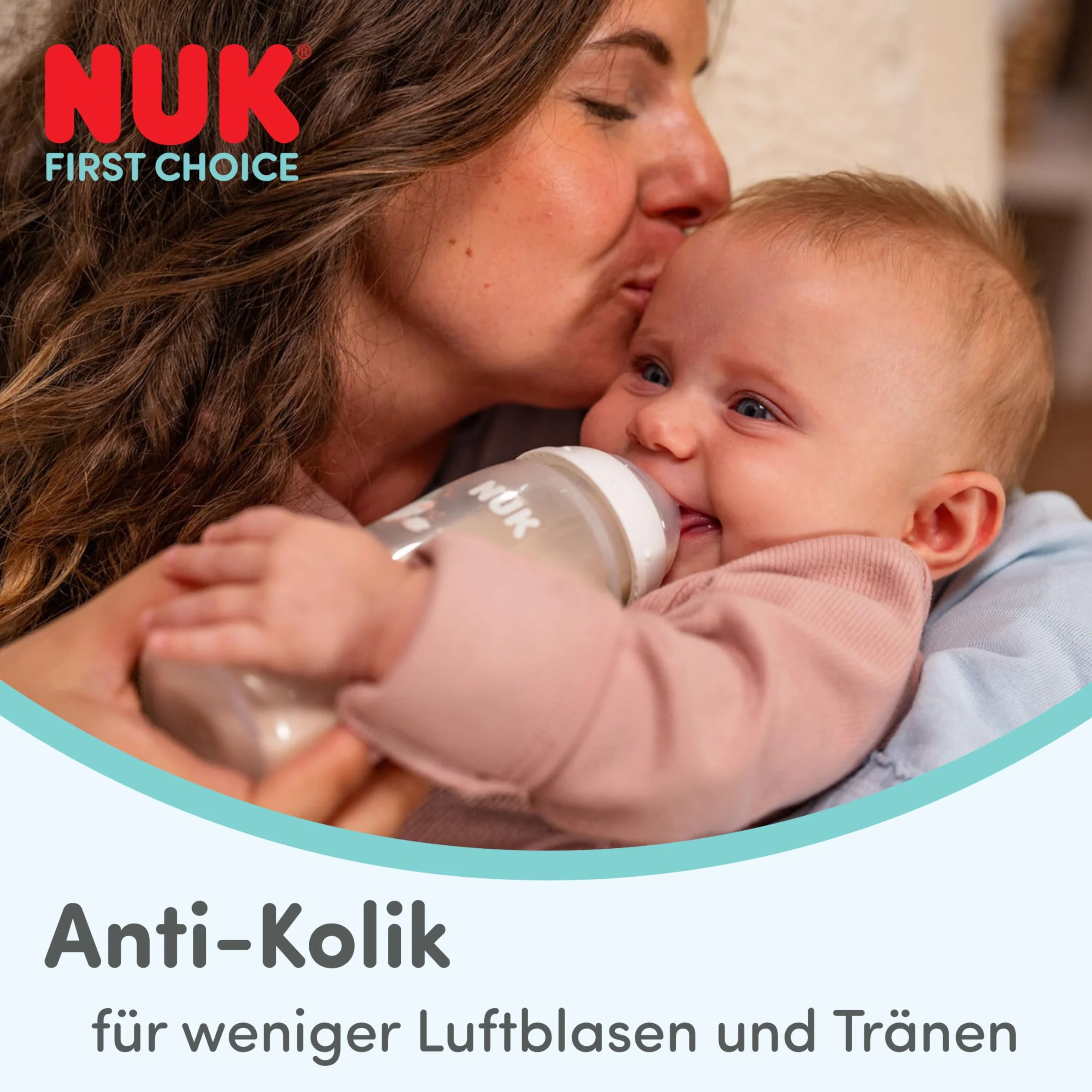 NUK First Choice Butelka dla niemowląt | 3+ miesiące | 300 ml | Butelka przeciwkolkowa | PP | Wskaźnik kontroli temperatury | Koala | 1 sztuka
