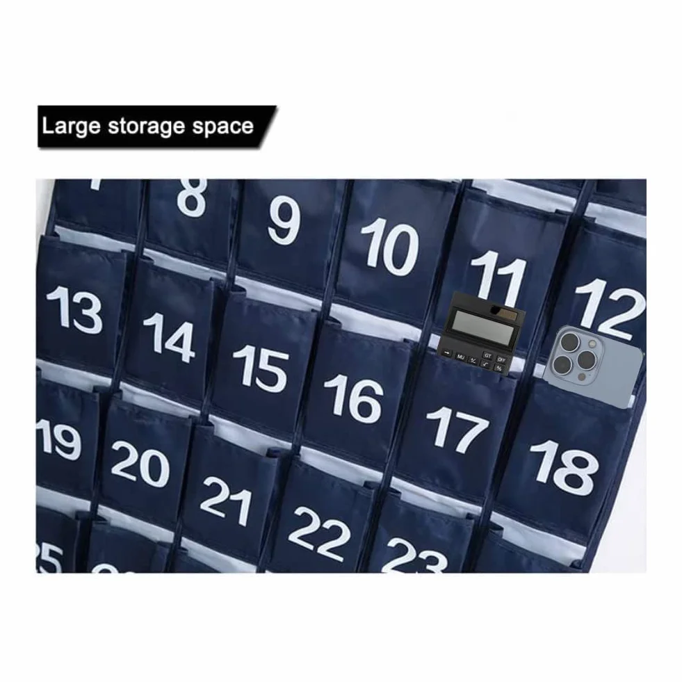 Wiszący organizer 30 kieszeni granatowy 79x60 cm do przechowywania