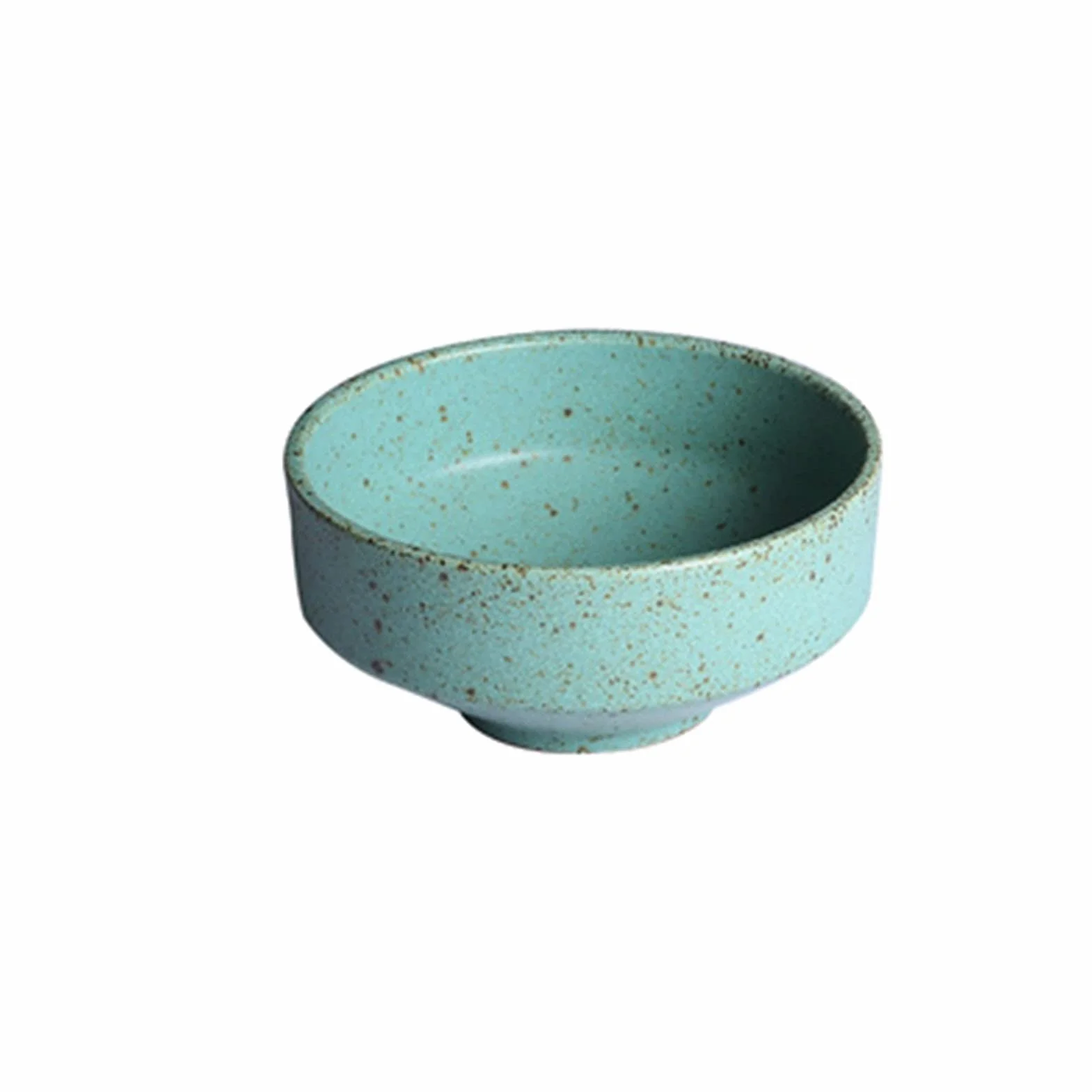 Miska do serwowania sałatek Zielona Retro ręcznie robiona płyta ceramiczna pojedyncza domowa restauracja filiżanka do herbaty okrągły talerz do steków ryż miska do sałatek miska deserowa Miska Sałatko