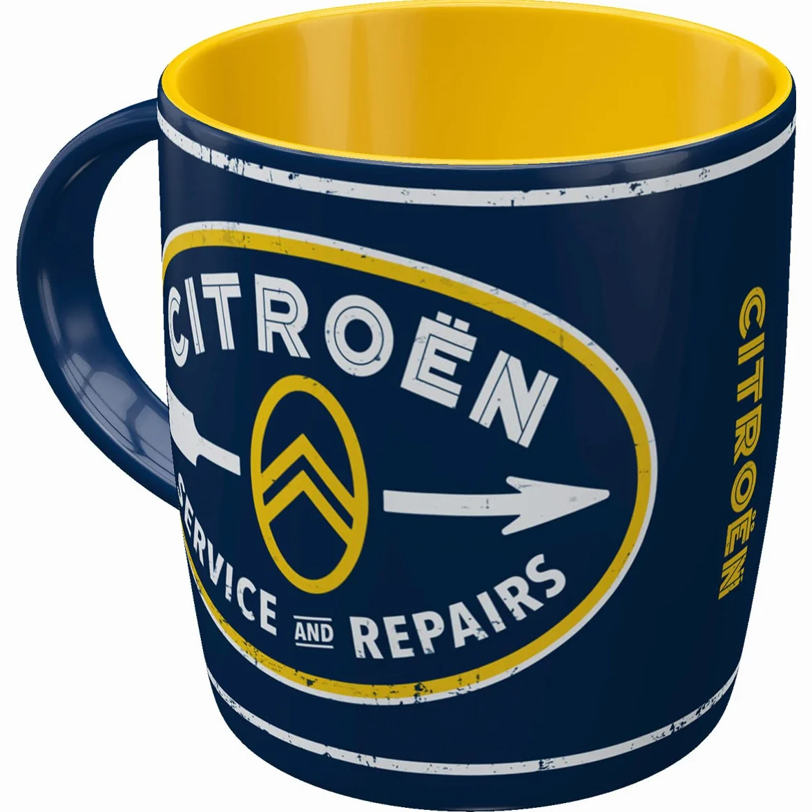 Nostalgic-Art Retro kubek, 330 ml, Citroen – Service & Repairs – Pomysł na prezent dla miłośników akcesoriów Citroëna, Official License Product (OLP), kubek ceramiczny na kawę, Styl vintage
