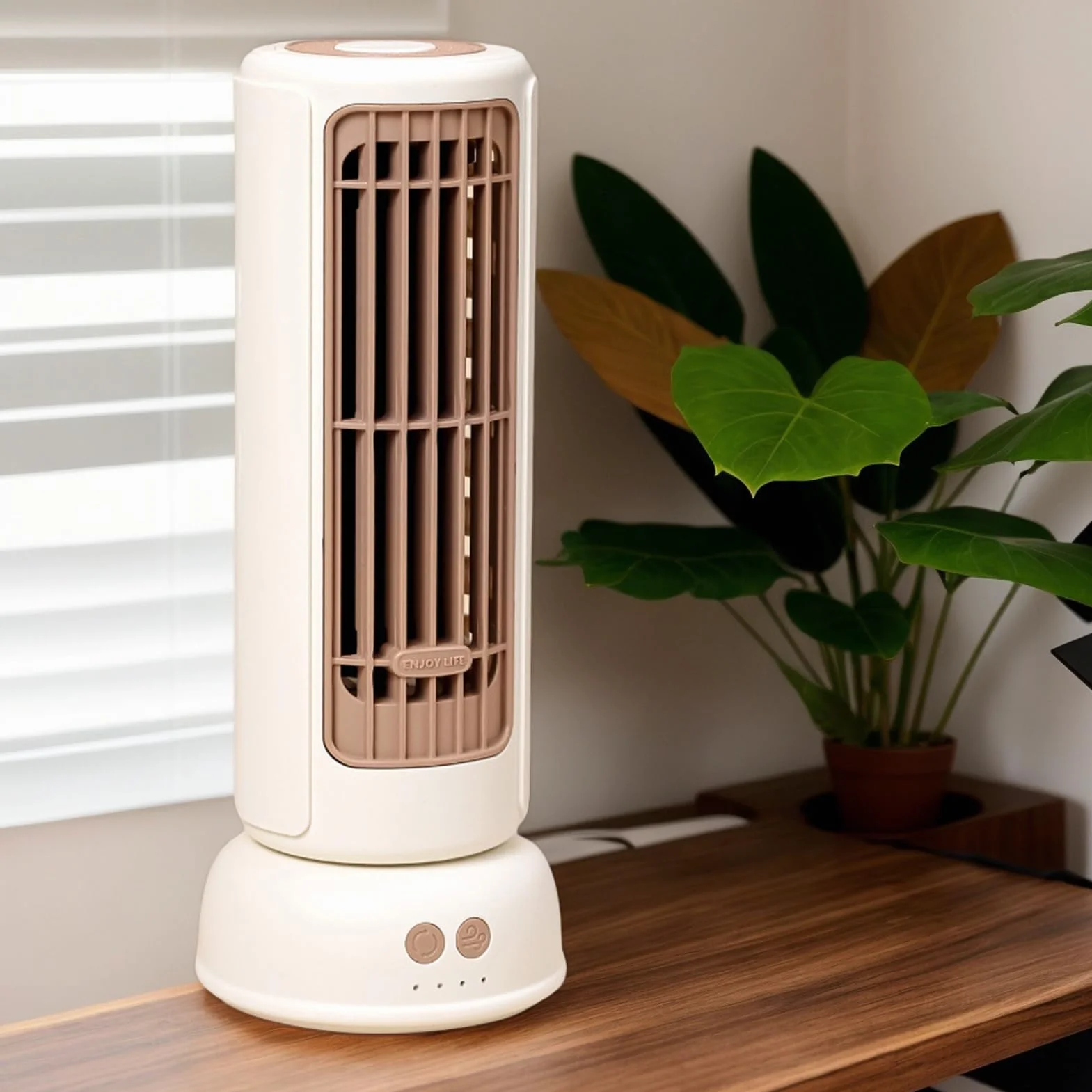 Tower Fan, Oscillating Ventilator, 3.94x3.94x10.24 inches Bedroom Powerful 3-Speed Air Circulator, Standing Fan for Home Nursery Dorm Car Camping, Room Kitchen Garage Basement