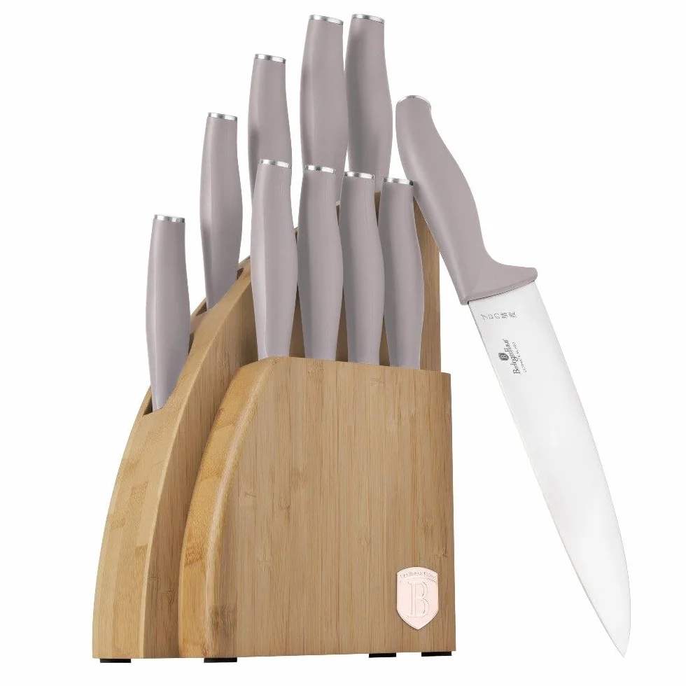 Berlinger Haus Zestaw noży ze stojakiem BAMBOO 10 sztuk Taupe Collection BH-3122