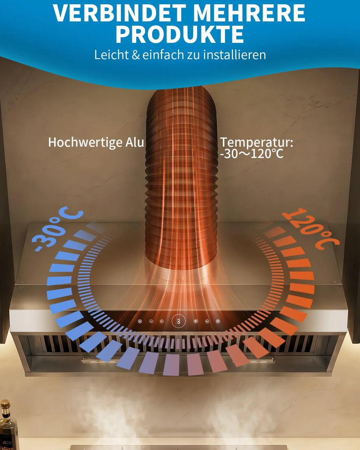 Hon&Guan Elastyczna rura aluminiowa 150 mm, maks. długość 3 m, wąż elastyczny z 2 obejmami do przenośnej klimatyzacji, suszarki, okapu kuchennego i wentylatora wyciągowego (czarny)