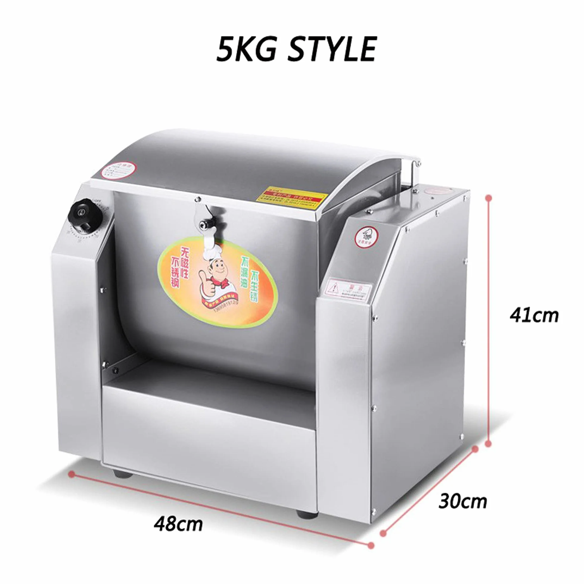 Komercyjna maszyna do ciasta, elektryczny mikser kuchenny, 50 kg/h, 1500 W, maszyna do wyrabiania mąki, profesjonalny mikser do makaronu, makaronu i pizzy, 30-minutowy timer