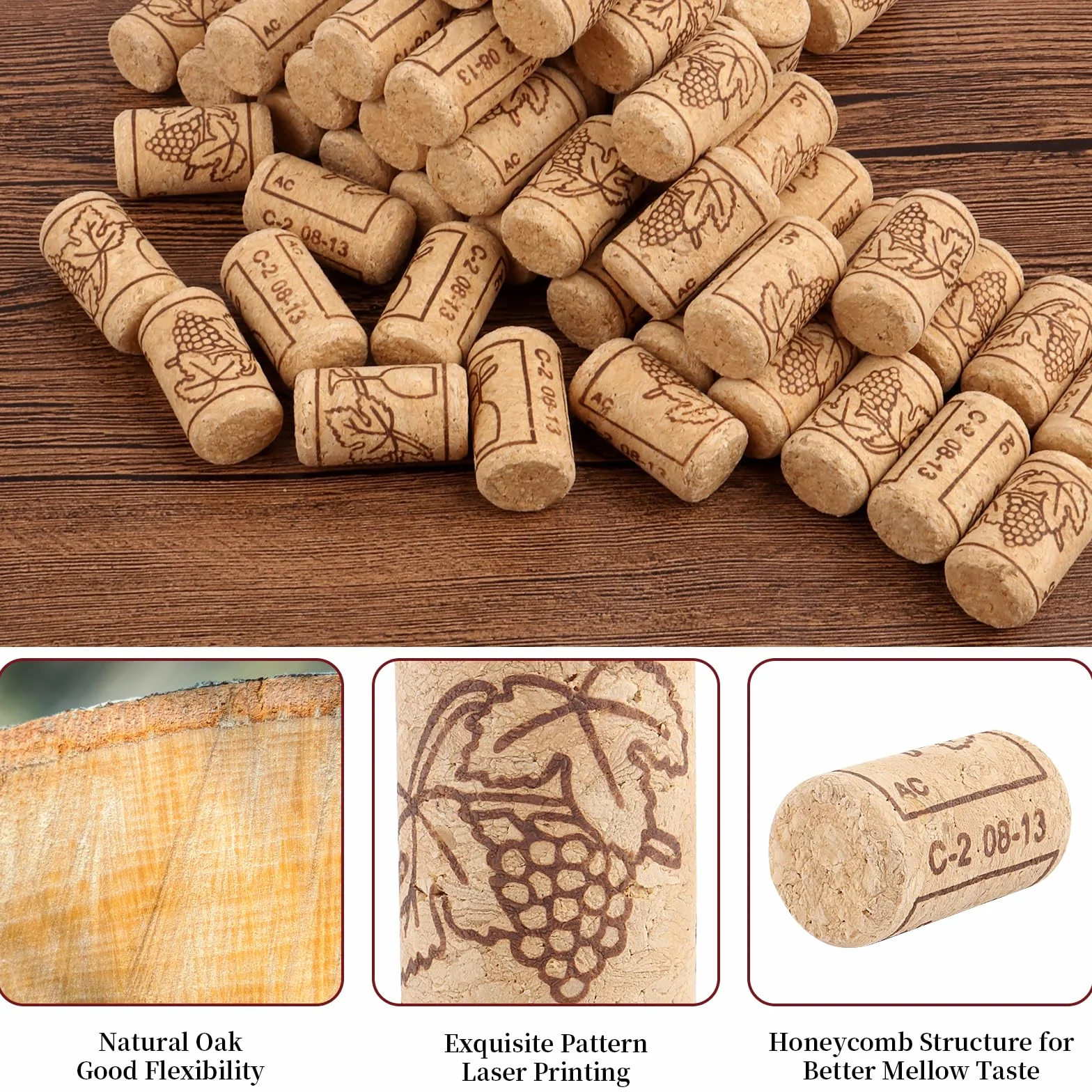 Korki do majsterkowania, 60 sztuk korków do wina – 21 x 38 mm, korki naturalne, do wina, szampana, do majsterkowania, korków i dekoracji