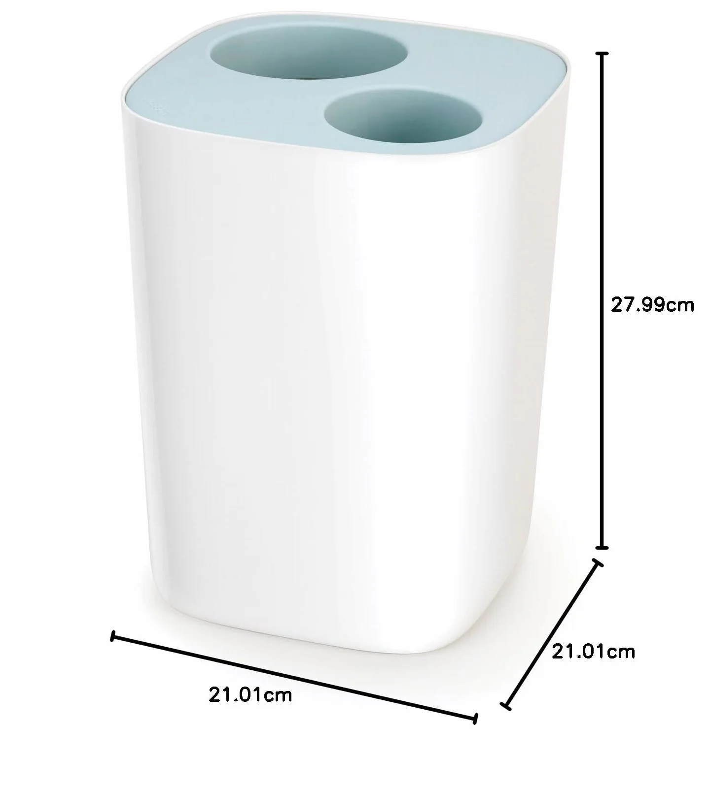 Joseph Joseph 70505 Slim – kosz na śmieci do łazienki – biały/niebieski