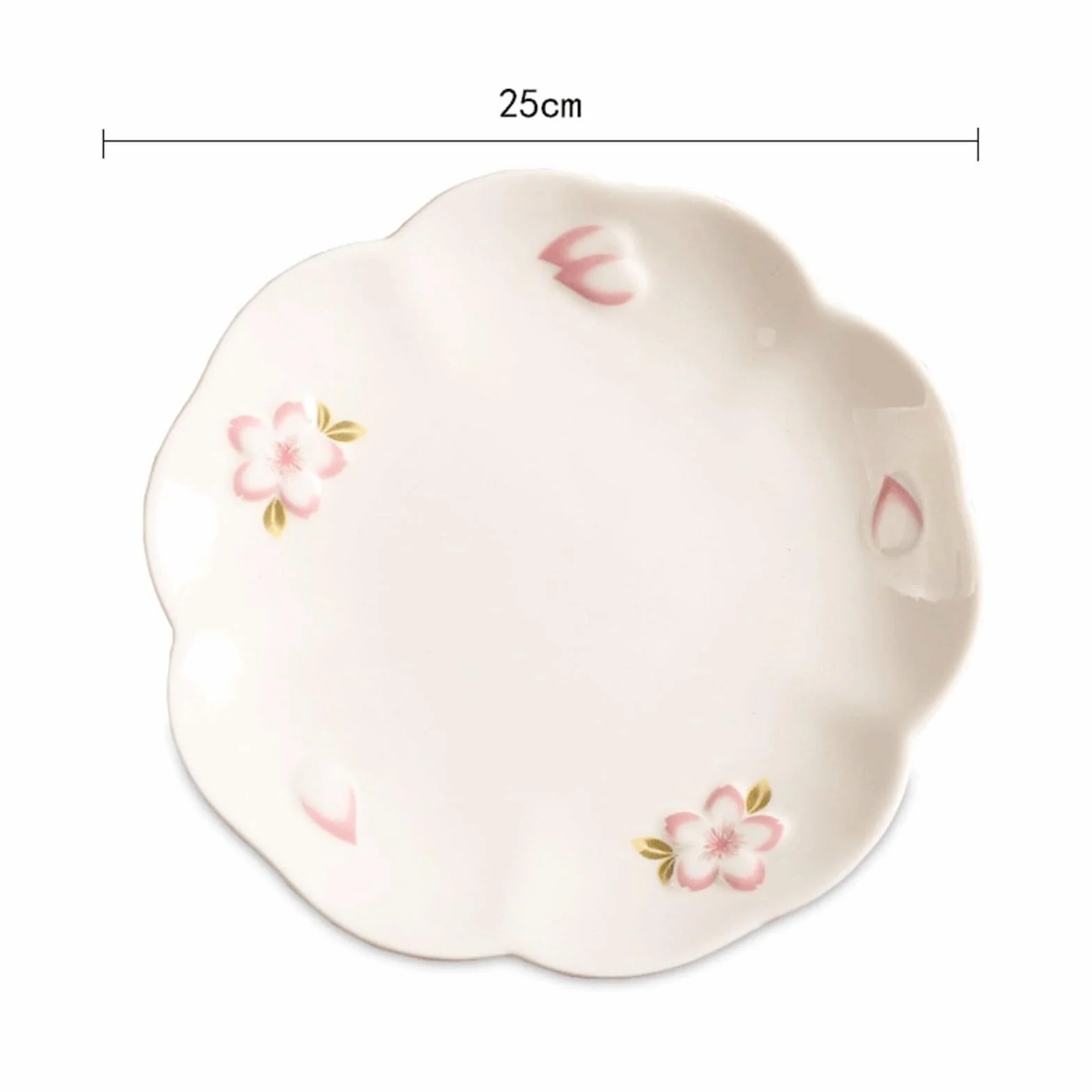 Talerz Talerz ceramiczny ręcznie malowany wytłoczony kwiat wiśni domowy talerz do jadalni na jedzenie stek owocowy deserowy zastawa stołowa kuchni(Pink,10inch)