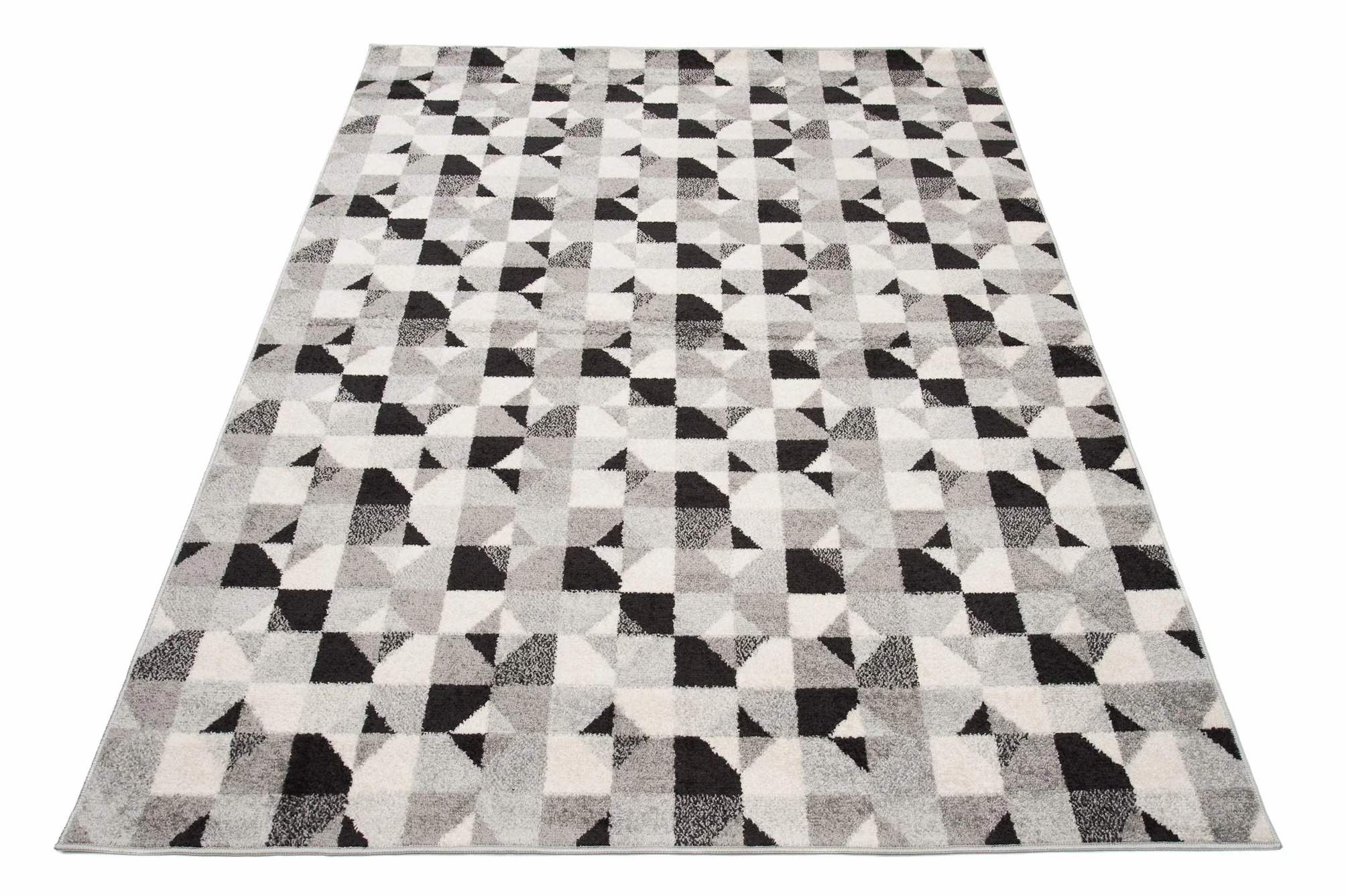 Tapiso LAZUR dywan do salonu, krótkie runo, nowoczesne wzornictwo, geometryczne figurki, kolor czarny, szary, kremowy, sypialnia, Ökotex 300 x 400 cm