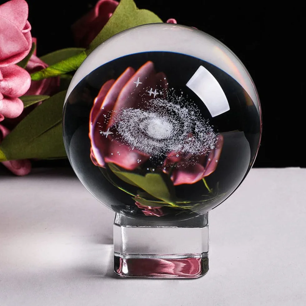 60/70/80MM średnica Globe Galaxy miniatury kryształowa kula 3d grawerowane szkło kwarcowe kula kula akcesoria do dekoracji domu, tylko piłka, 60mm