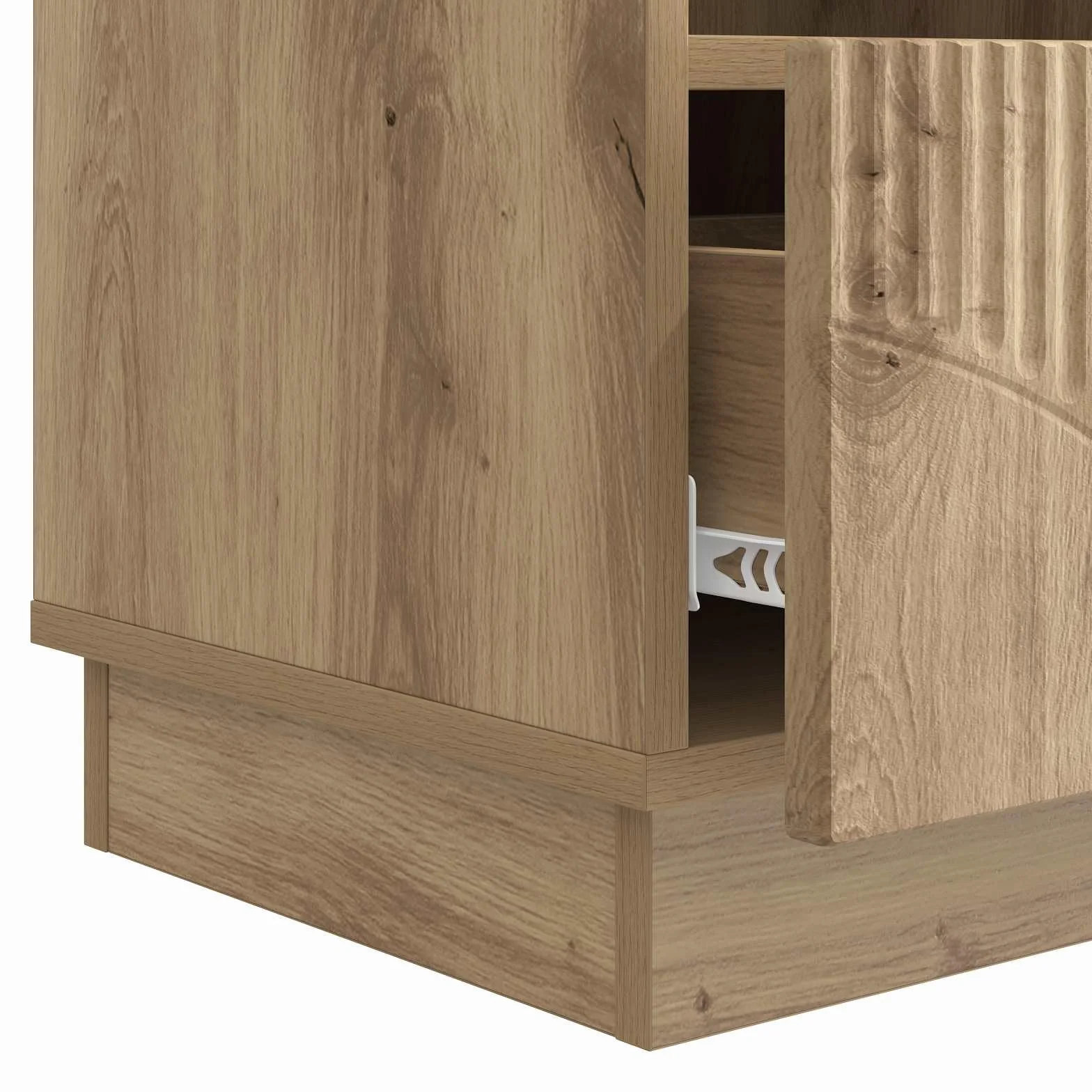 Hothingwell Szafka pod telewizor drewno inżynieryjne 102 x 34,5 x 47 cm dąb rzemieślniczy | Regulowane półki, schowki, zarządzanie kablami, do salonu lub sali multimedialnej