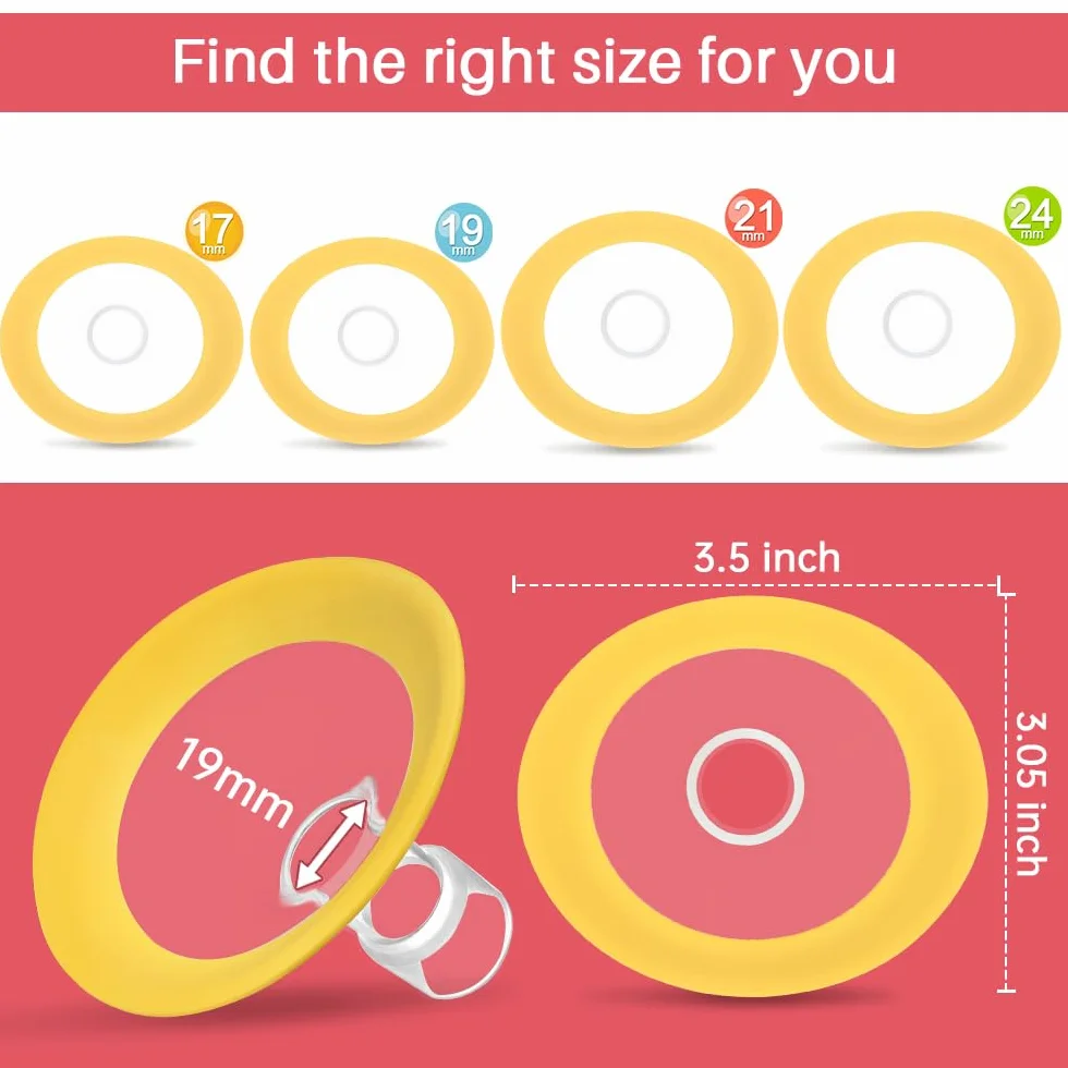 Kołnierze owalne, osłony 19 mm, kompatybilne z pompkami Medela, części zamienne do pompki w stylu, Symphony, Swing Maxi, Harmony i Personalfit Flex–laktator (19 mm)