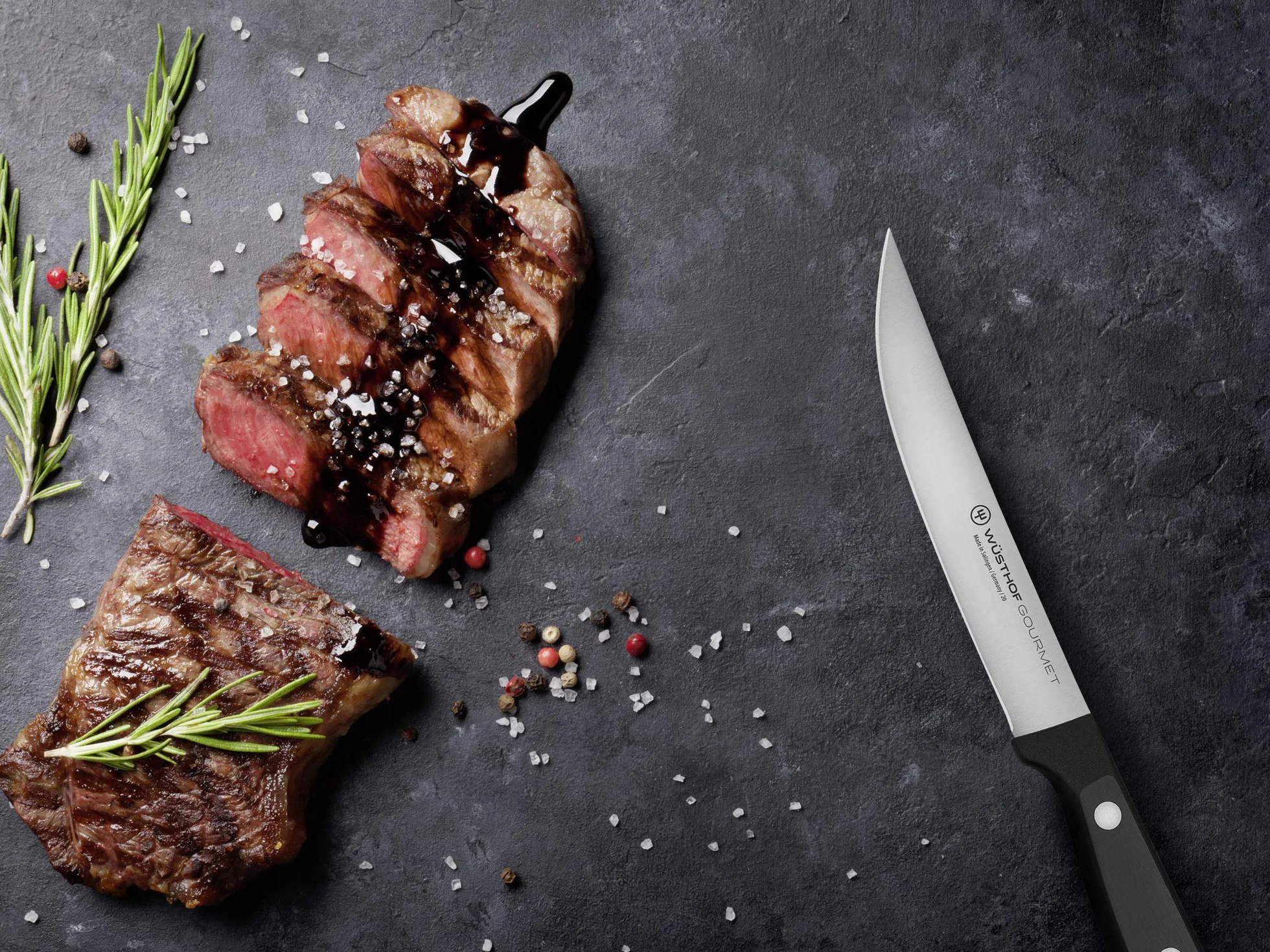 WÜSTHOF Gourmet zestaw noży do steków z 4 nożami, czerwony