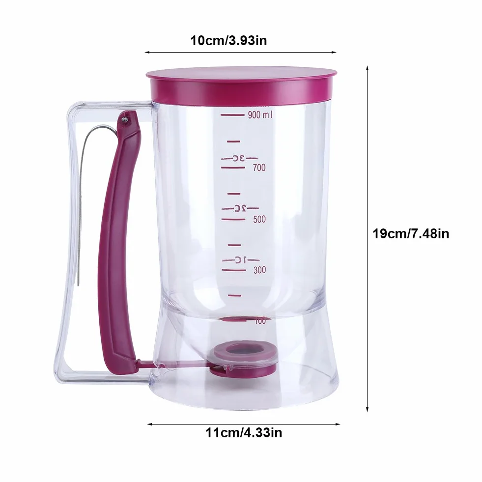 900ML Cupcake ciasto naleśnikowe dozownik ręczny Mix dzbanek do ciasta miarka waflowa pomocnik do pieczenia muffinów narzędzie kuchenne do pieczenia