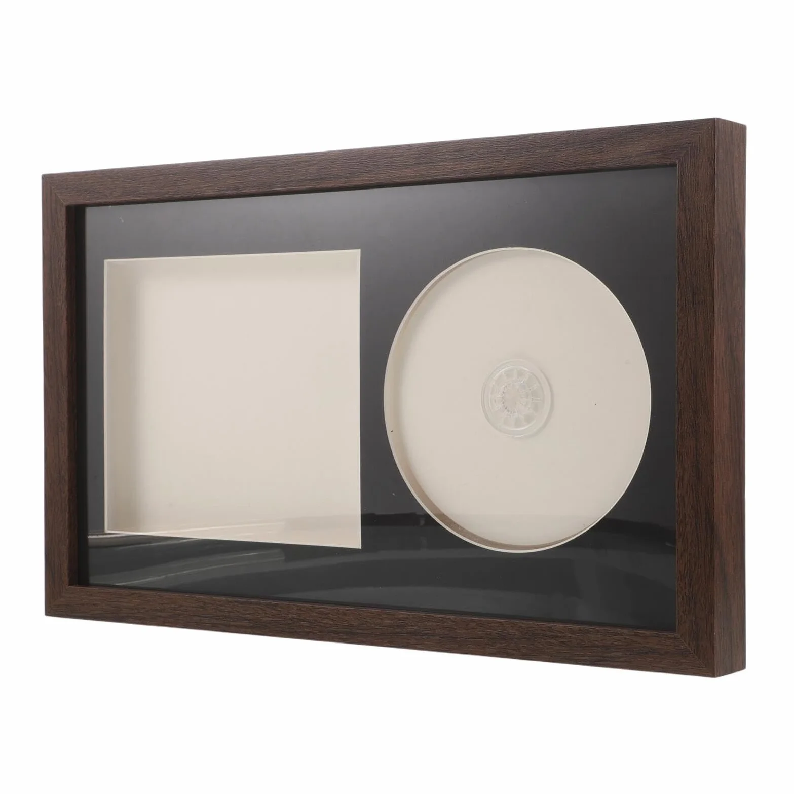 Czarny drewniany wyświetlacz CD i winylowy, 14,2 x 12,4 cm, pusty stojak 3D na ścianę i biurko, nizer do albumów, idealny do dekoracji domu