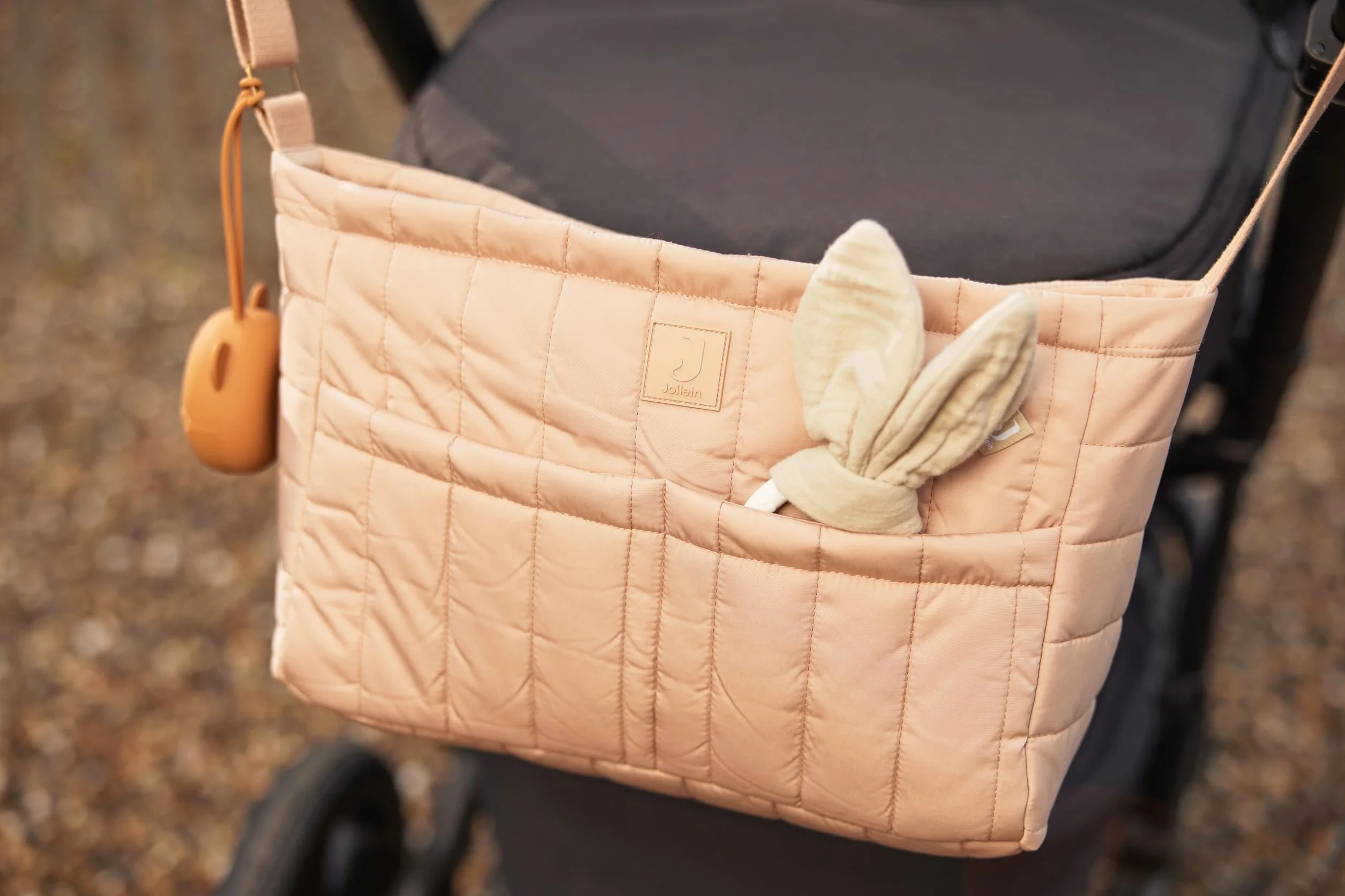 Jollein Torba do wózka dziecięcego – Biscuit – do wózka dziecięcego i wózka spacerowego – Mom Bag – wielofunkcyjna torba dla niemowląt – jasnobrązowa, biszkopt, Współczesny