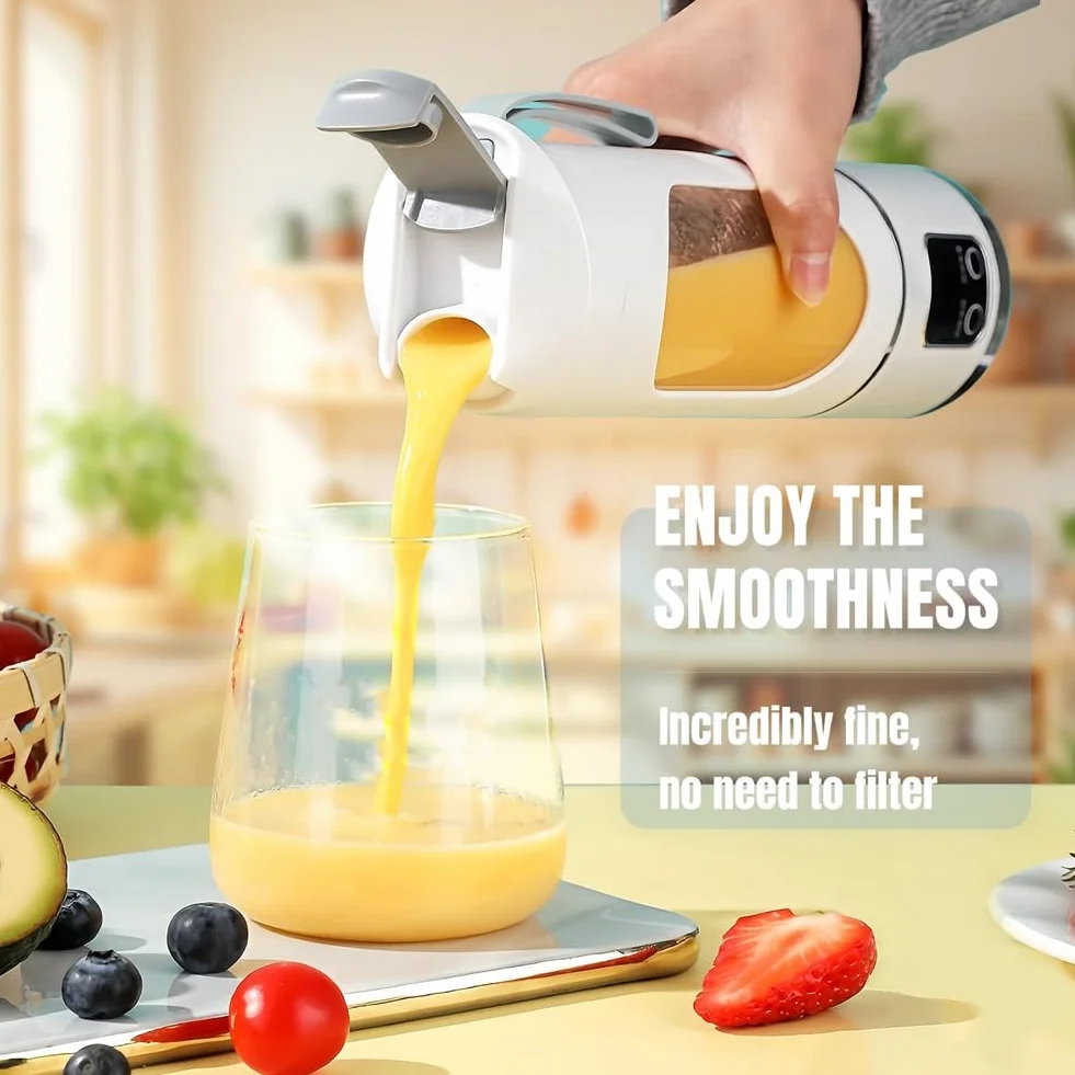 Przenośny blender USB 8 ostrzy kruszarka do lodu cyfrowy wyświetlacz 3 tryby