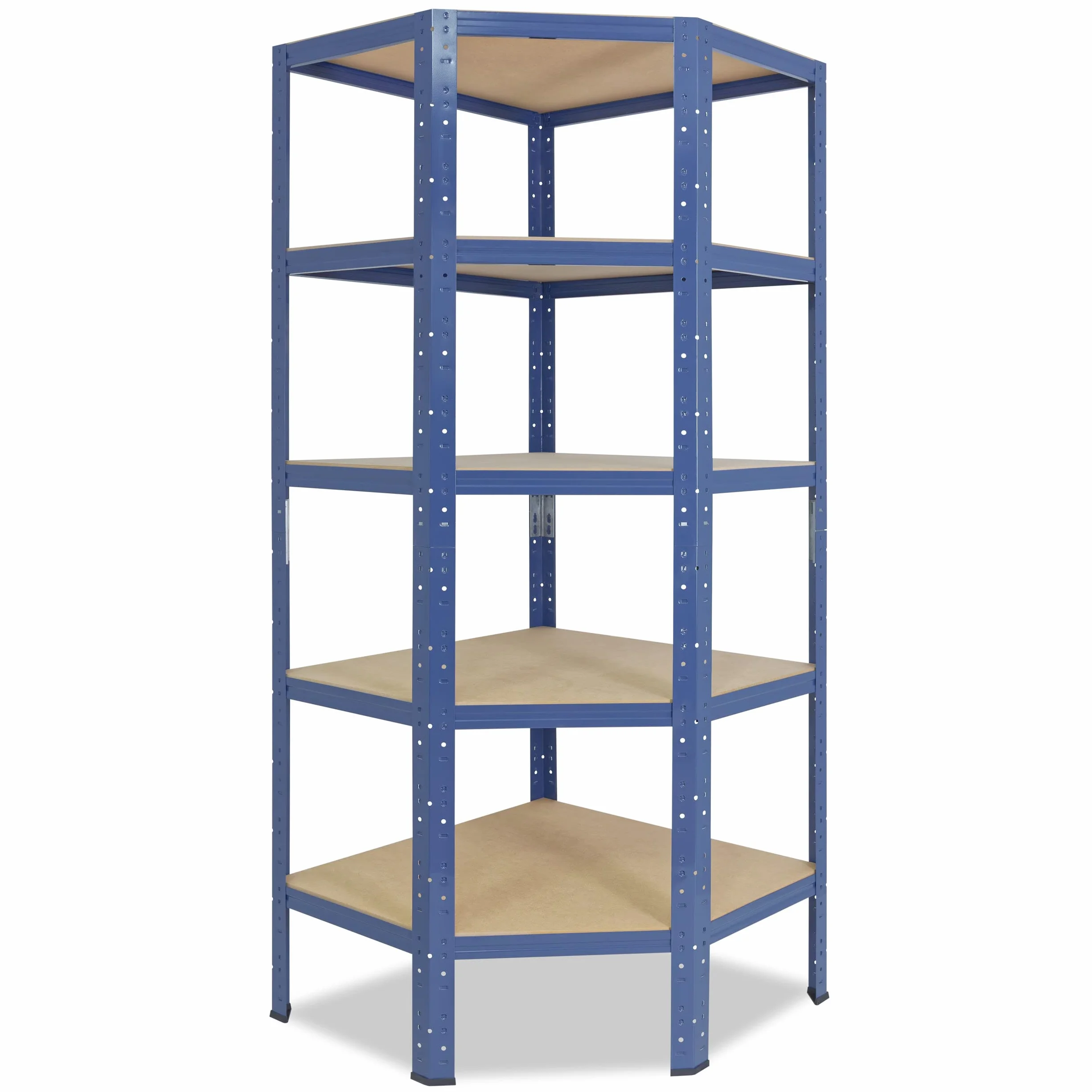 shelfplaza Home 200x70x40cm regał narożny niebieski: 5x175kg | Regały aluminiowe Regał do schowka Szafa garażowa Metalowy regał magazynowy Regał do przechowywania