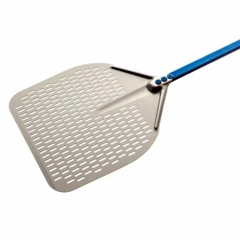 Gi.Metal Profesjonalna łopatka do pizzy bardzo lekka (waga 0,7 kg), uchwyt o długości 150 cm, głowa wykonana z neutralnego anodowanego aluminium - niebieska linia A-32RF