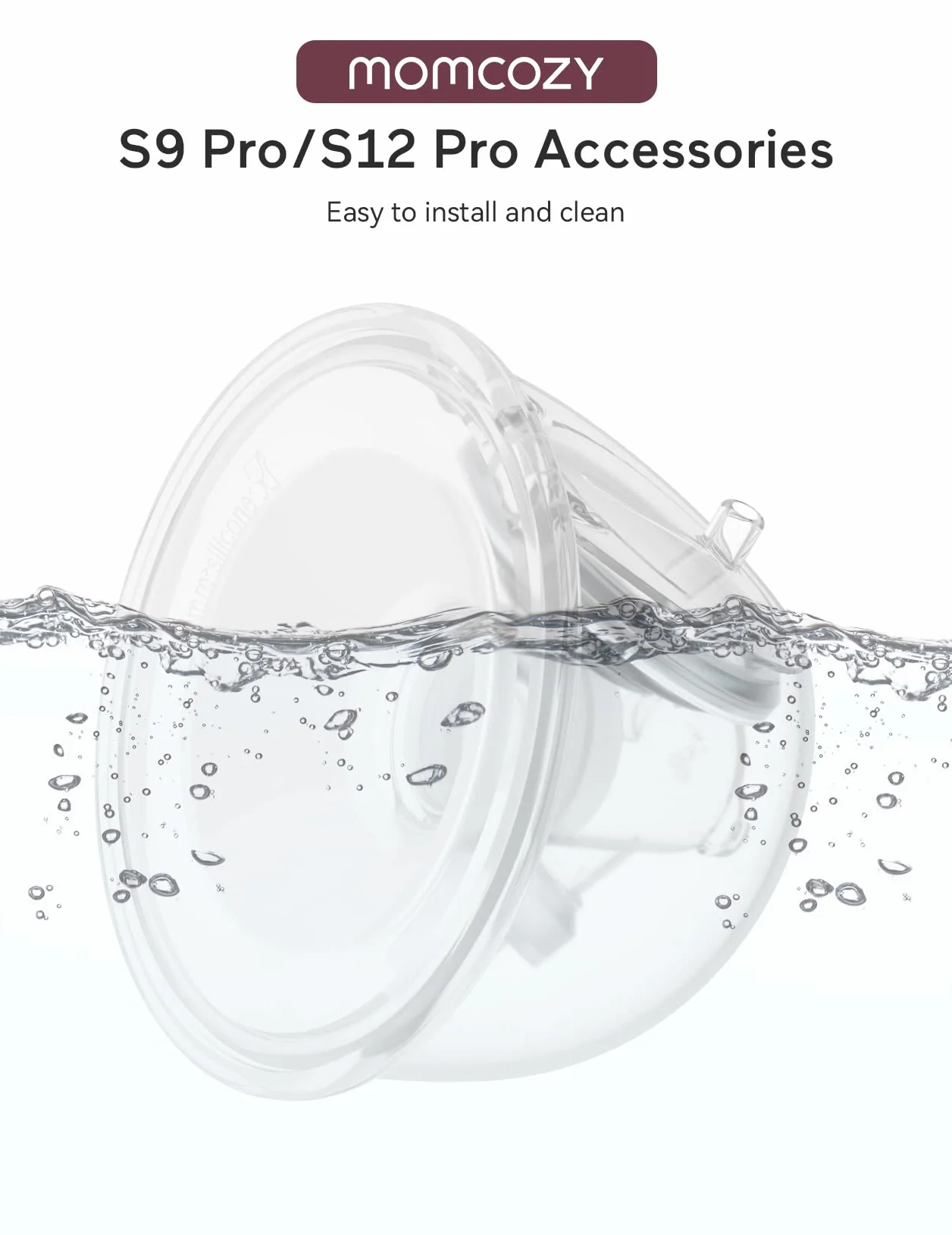 Momcozy Kompletny zestaw kolektorów do odciągania mleka do Momcozy S9 Pro/S12 Pro, NIE do S9/S12 Oryginalne akcesoria zamienne do laktatora S9 Pro/S12 Pro (180 ml, z kołnierzem z pojedynczą uszczelką