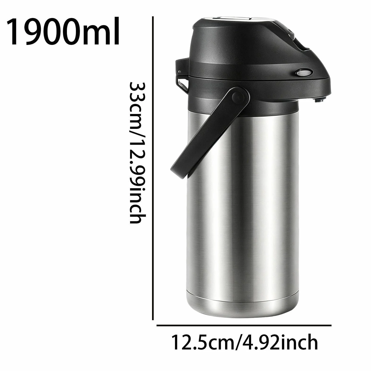 Kubek Termiczny Izolowany Termos 1900 ml z przyciskiem | Izolowany Kubek Do Kawy Do Kawy, Do Wody, Do Napojów, Do Podróży, Do Domu, Do Szkoły, Do Biura, Na Kemping, Na Dojazdy, Do
