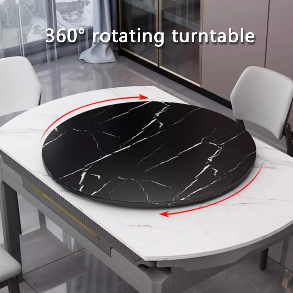 Duża obrotowa taca do serwowania o 95 cm, drewniany gramofon na stół w jadalni, płyta ekspozycyjna o 360°, idealna na imprezy i spotkania rodzinne (wykończenie tekowe)