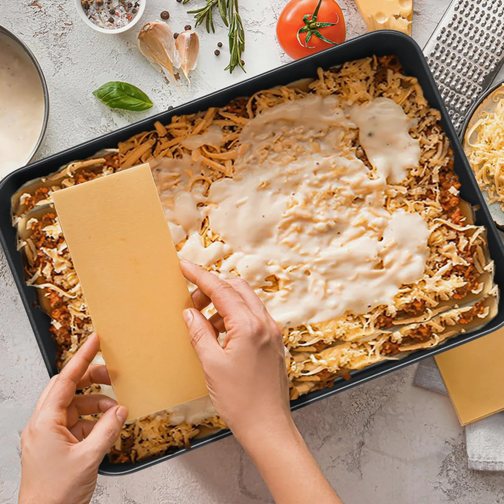 Onader Nieprzywierająca blacha do pieczenia, naczynie żaroodporne ze stali nierdzewnej, głęboka forma do ciasta, forma do pieczenia do brownie, lasagne, zapiekanek, 31,8 x 24,8 x 5 cm, zdrowa i