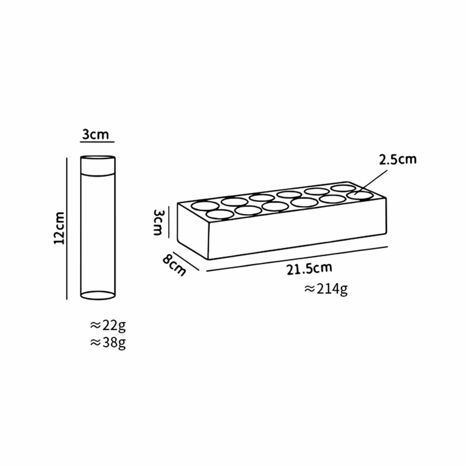 Tuby do przechowywania ziaren kawy Pojemnik na kawę z półką, pojemniki ziarna, szklane probówki blatu, wielokolorowe, 12 szt. wysokich szklanych(12pcs high glass)
