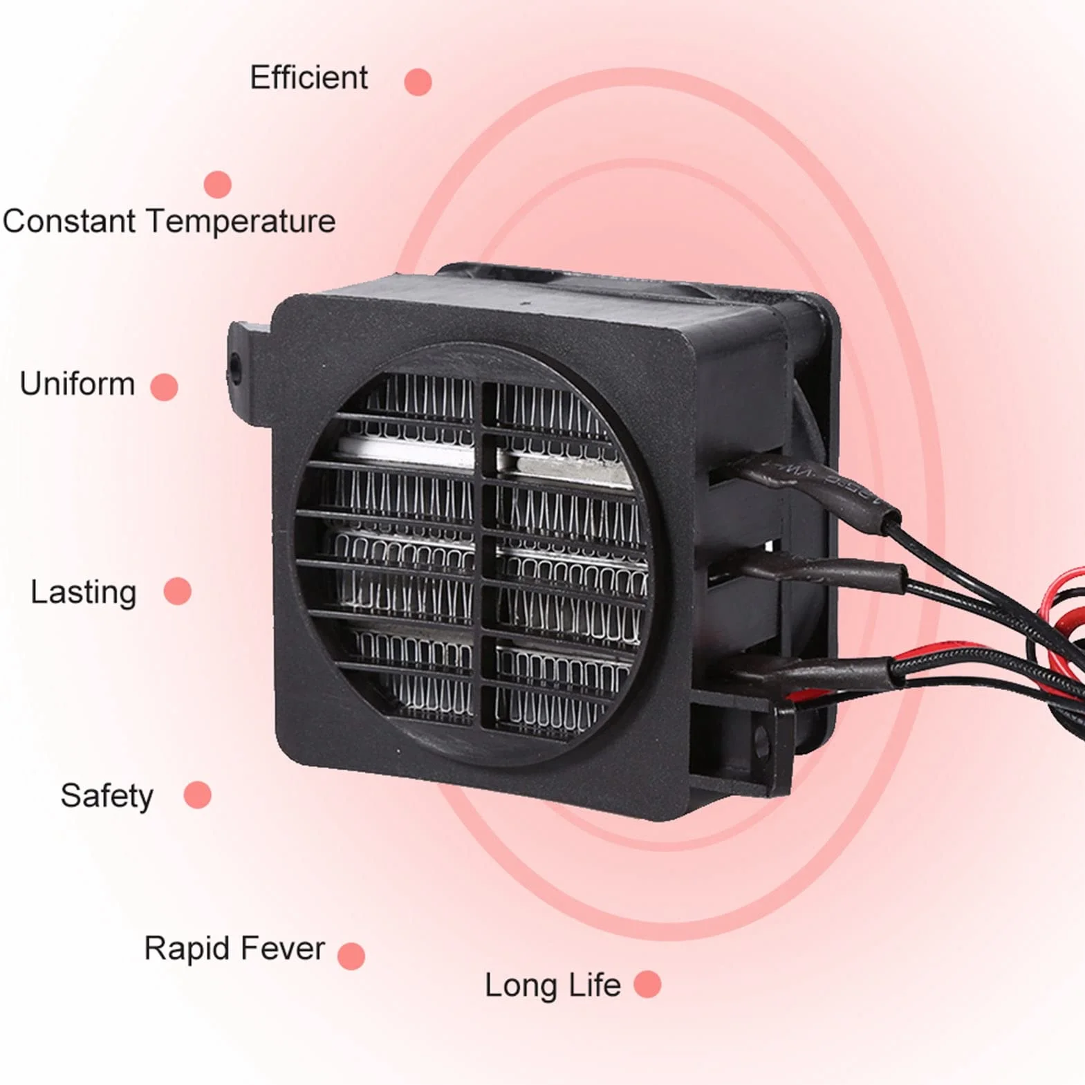 100W 12V elektryczny grzejnik PTC energooszczędny wentylator samochodowy nagrzewnica powietrza element grzejny o stałej temperaturze