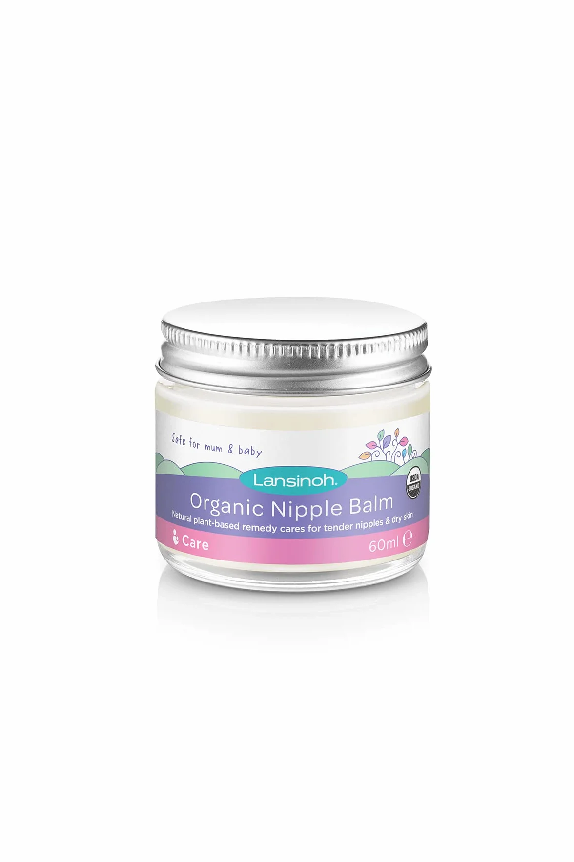 Lansinoh Organic Nipple Balm 60ml Natural Breastfeeding Cream, natural ingredients, tasteless, odourless, care for nipples when breastfeeding & dry skin when pregnant