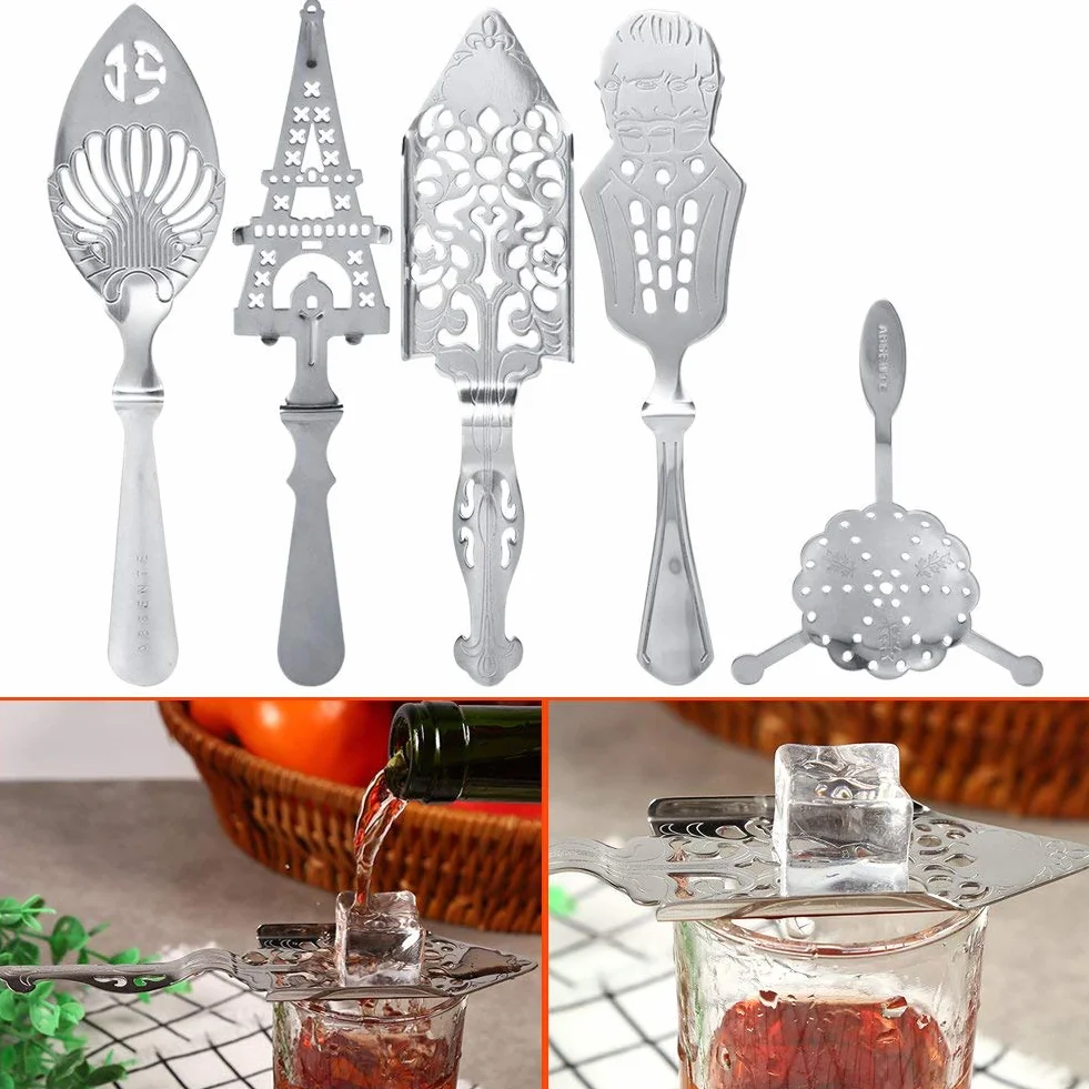 TOPINCN Absinthe Spoon Filtr do napojów ze szkła koktajlowego ze stali nierdzewnej (nr 1)