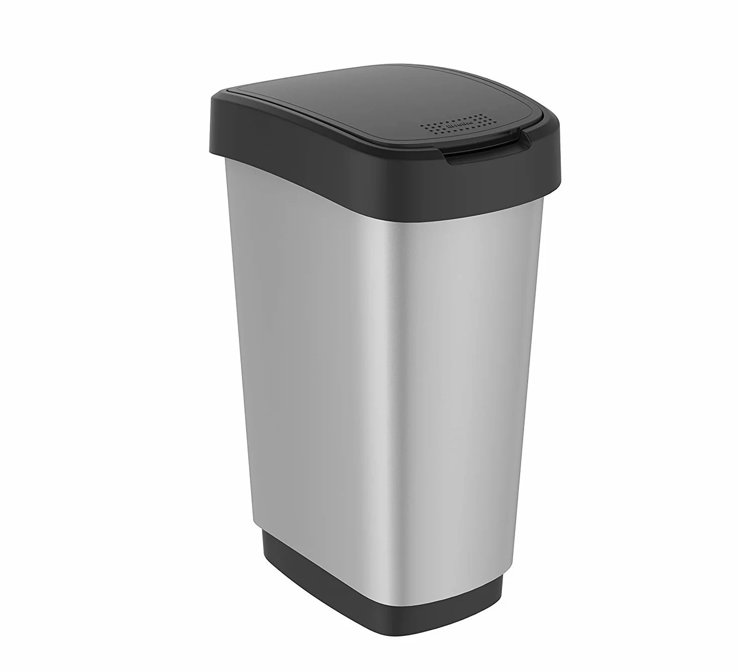 Rotho Twist Kosz na Śmieci, Polipropylen, Srebrny, 50L