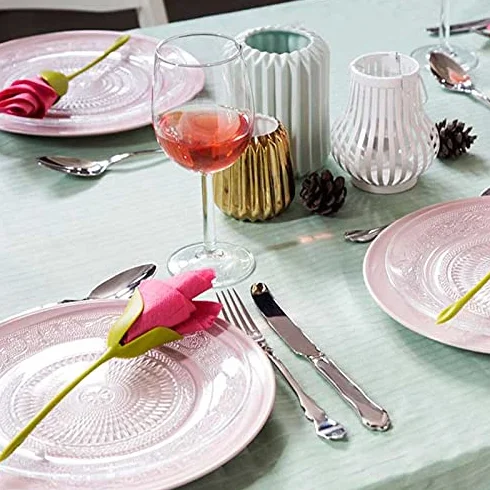 SHOP-STORY - Flower Napkin: Zestaw 4 wieszaków na ręczniki dla projektantów kwiatów